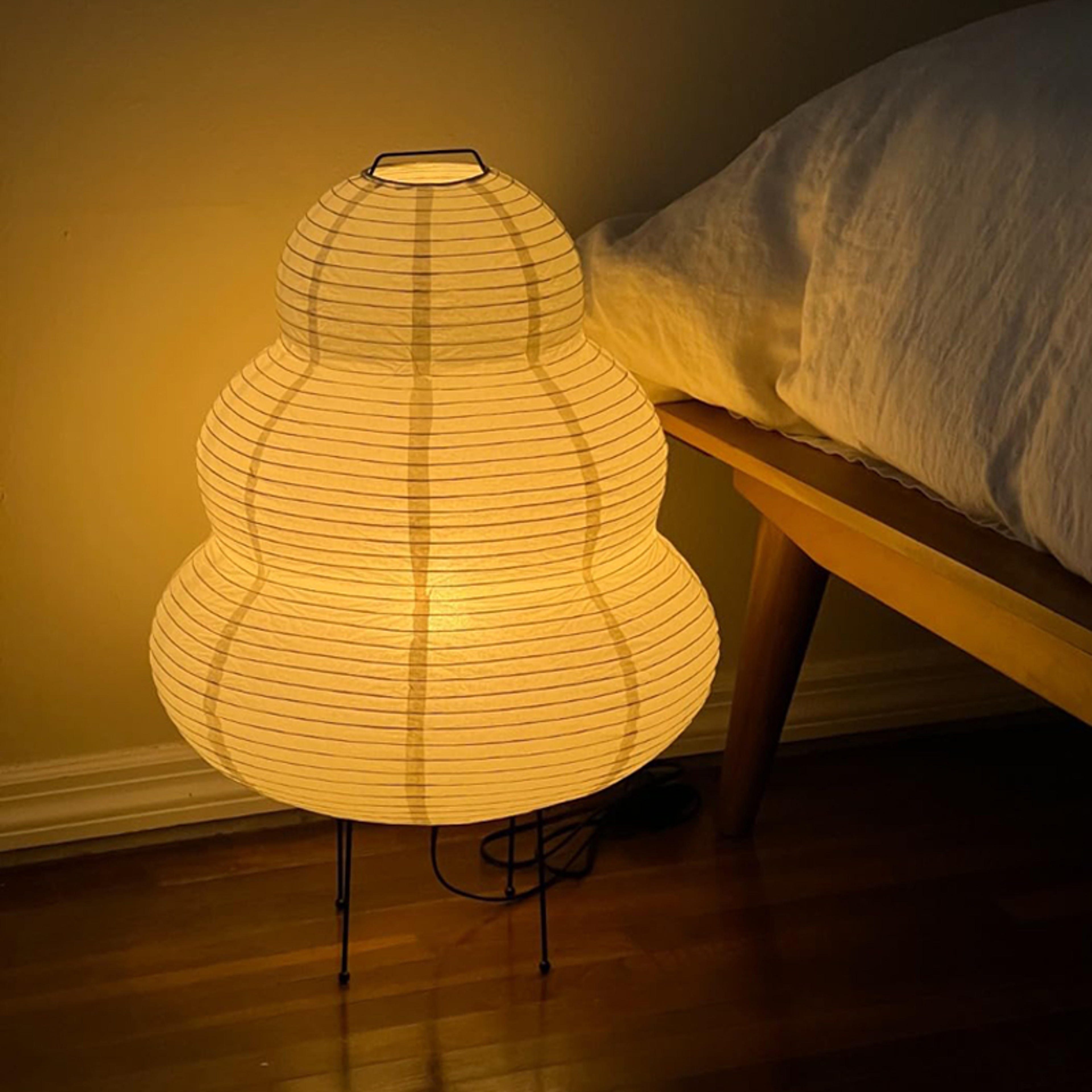 Style LED Rice Paper Desk Lamp, Tricolor Dimming Home Art Decoration, Living Room, Hotel, Bedroom, Bedside Night Light – view 1