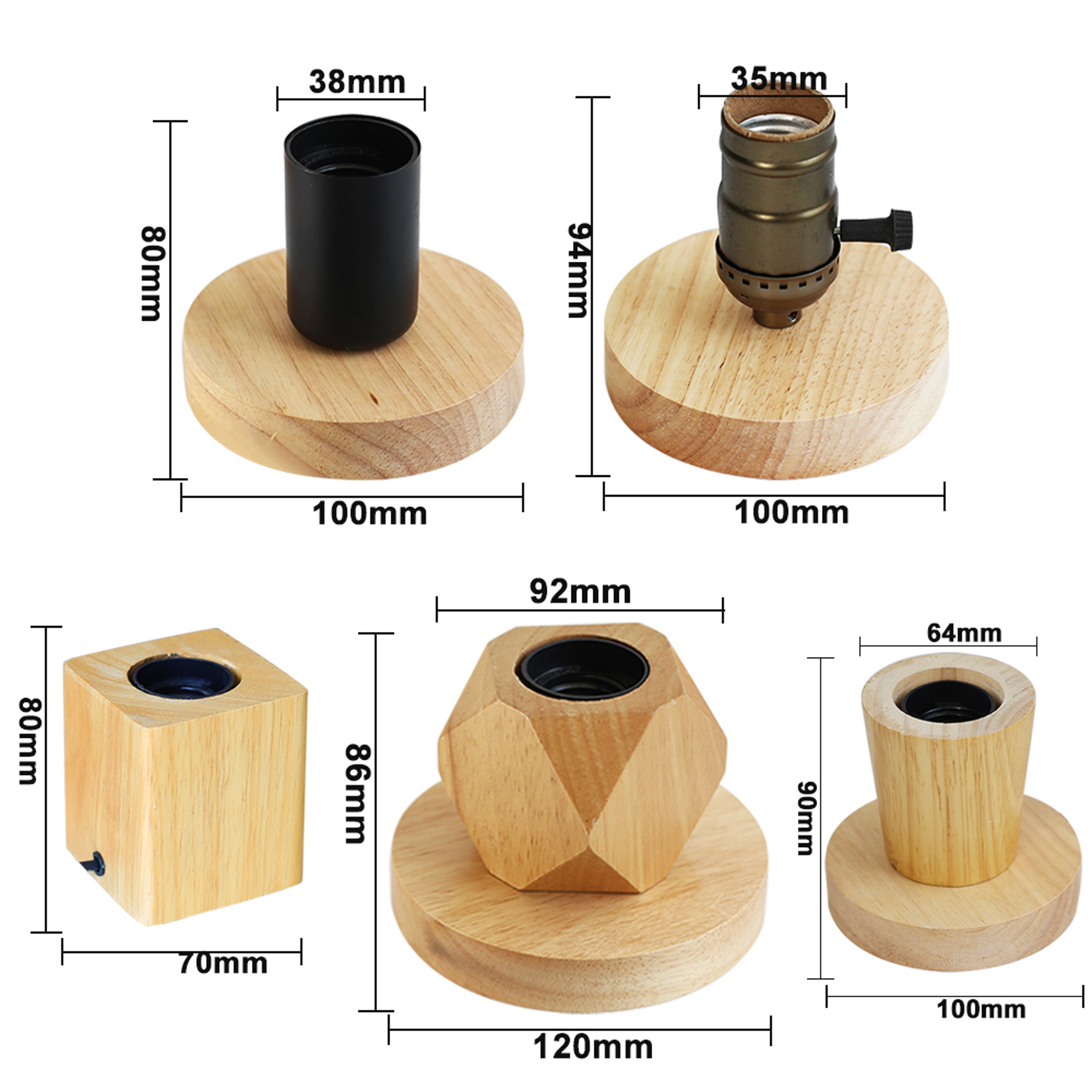 Retro Vintage Table Lamp, Wood Night Light Plug, Bedroom Bedside Desk Lamp, Floor Decor, Multiple Shapes, Ideal for Home – view 2