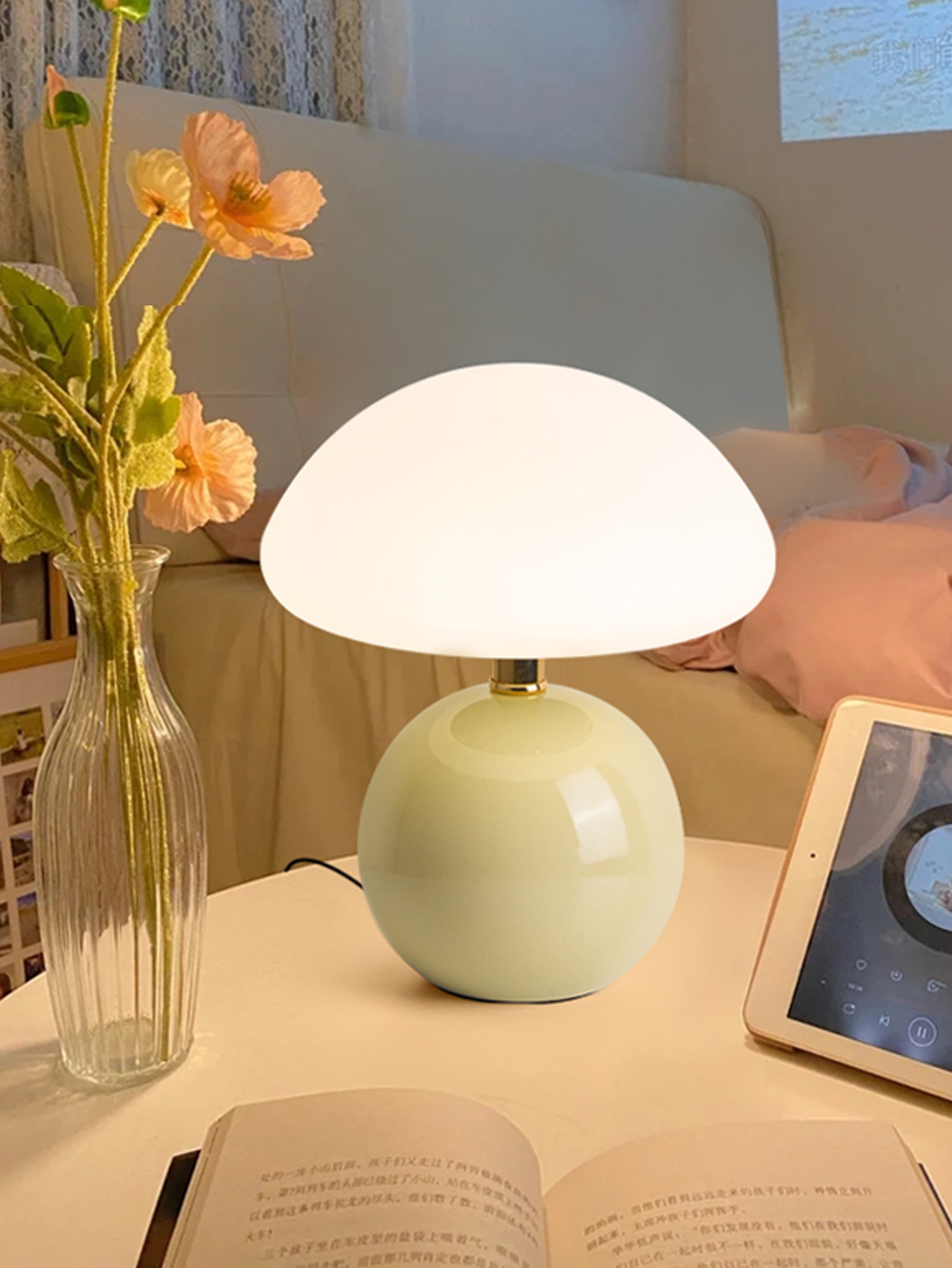 USB Socket Decorative Table Lamp, Pink/Orange/Red/White Beige Room Light, Night Light, Desk Light for Home – view 3