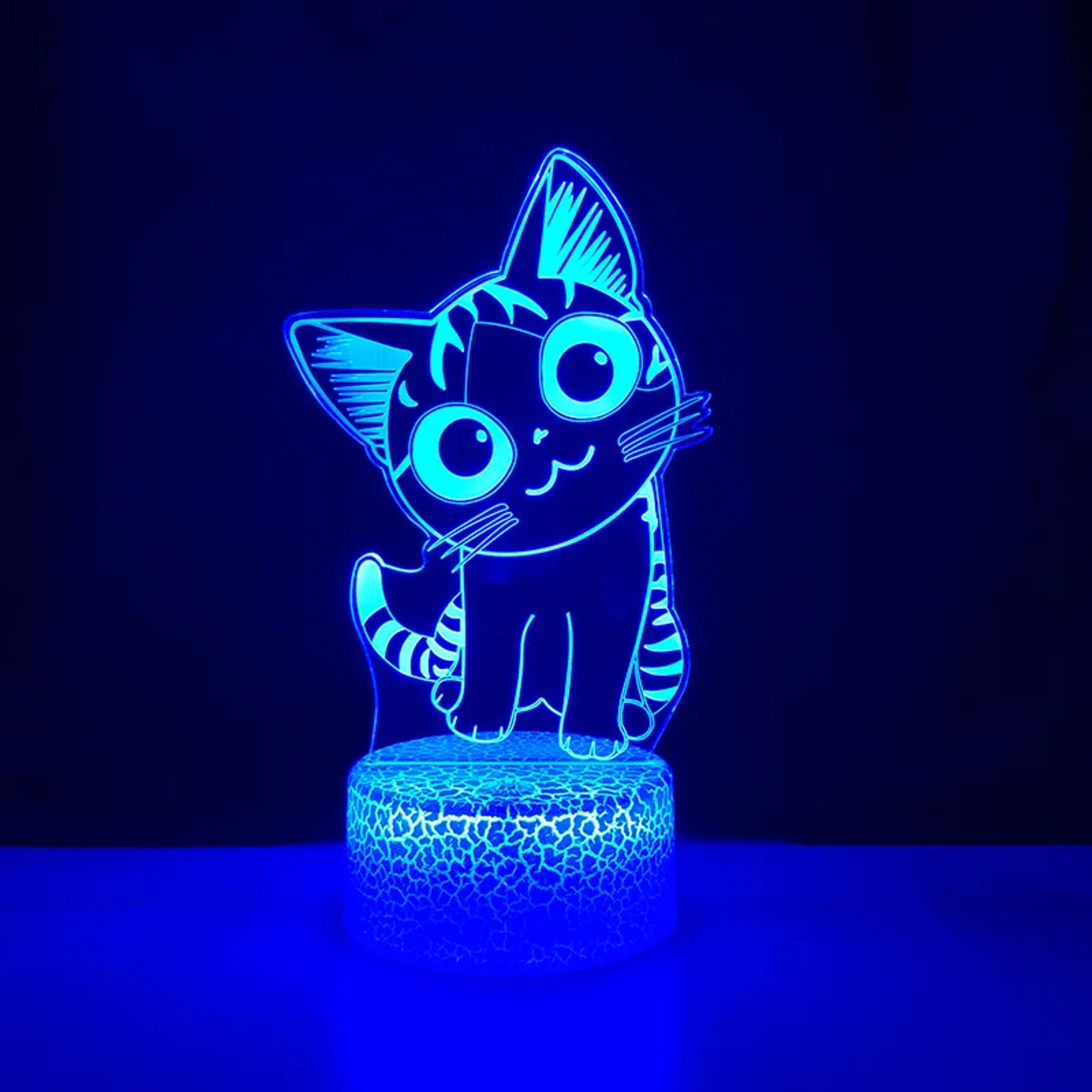 Cute Cat Night Light LED Cat Lamp For Kids USB Acrylic Novelty Table Nightlight Bedroom Room Decor  0