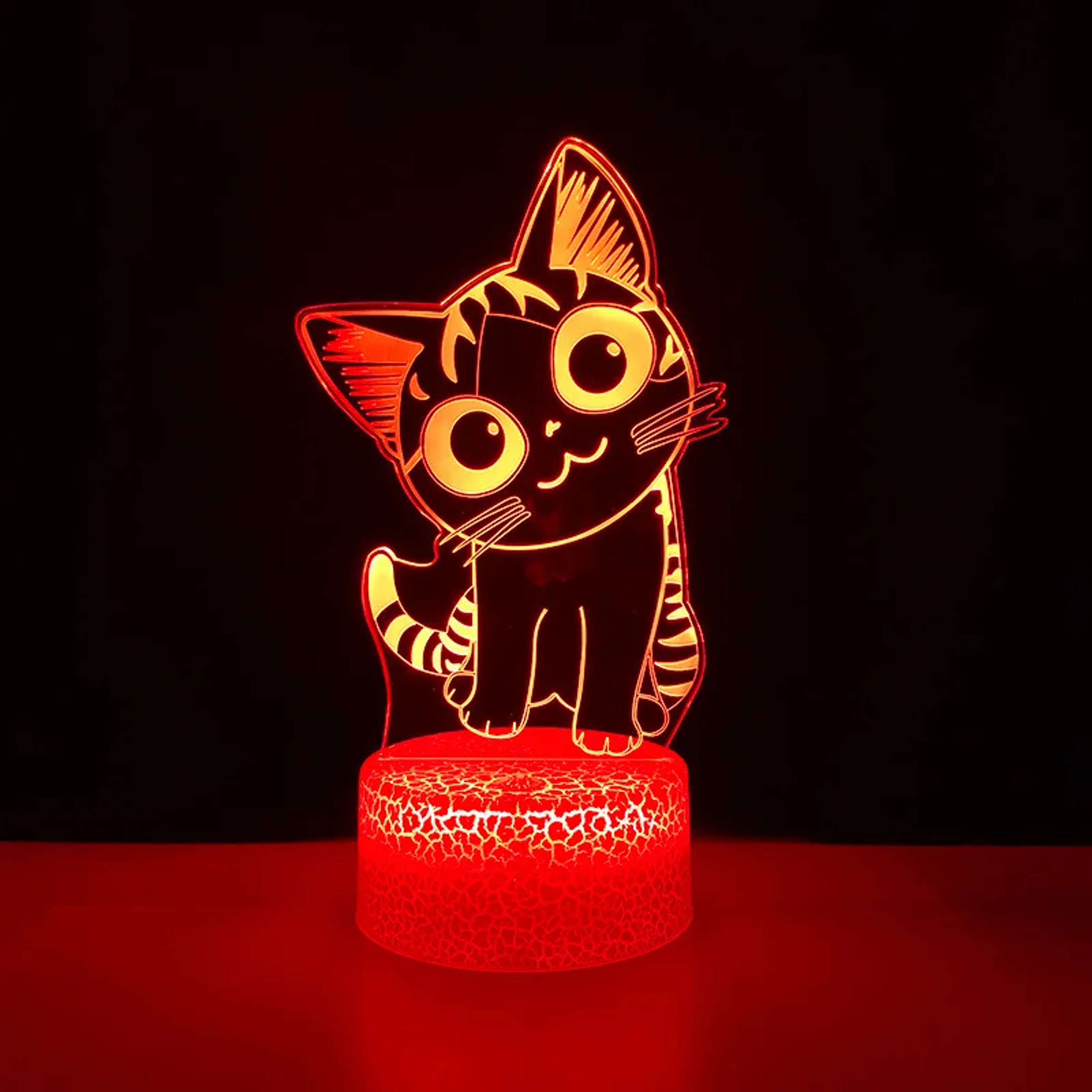 Cute Cat Night Light LED Cat Lamp For Kids USB Acrylic Novelty Table Nightlight Bedroom Room Decor  1
