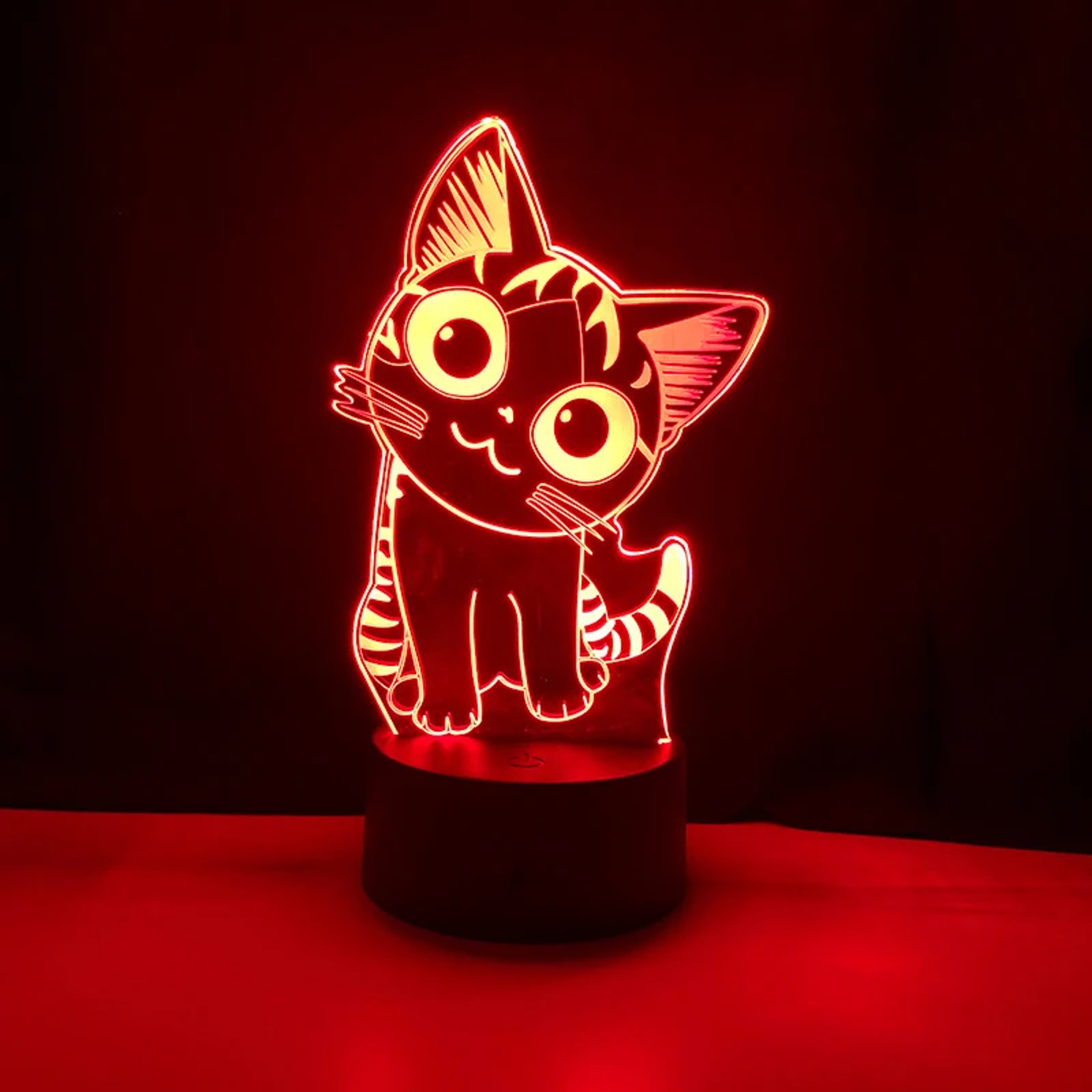 Cute Cat Night Light LED Cat Lamp For Kids USB Acrylic Novelty Table Nightlight Bedroom Room Decor  5