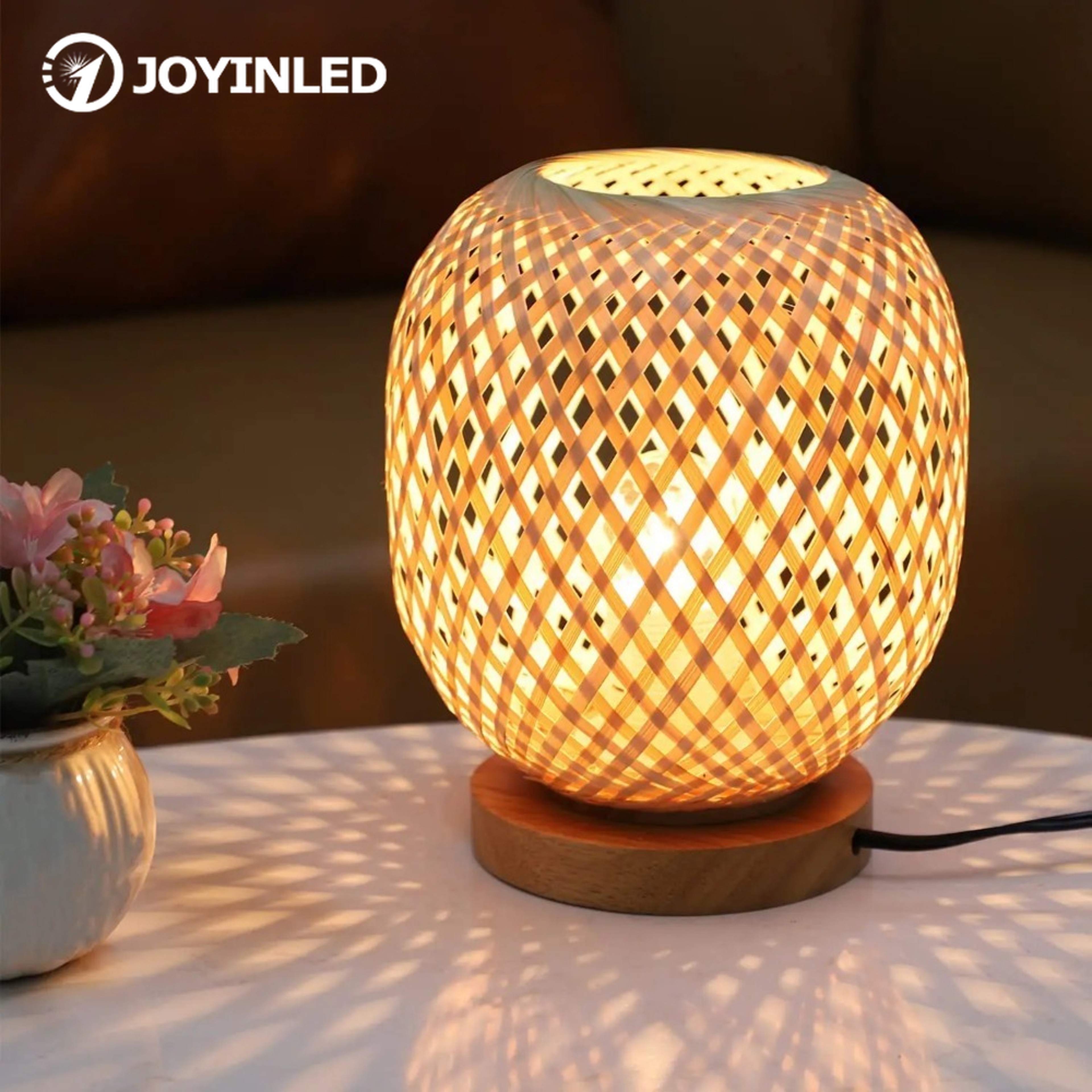 Bohemian Hand-woven Bamboo Table Lamps, Vintage Vine Rattan Decorative Lights for Study, Teahouse, Bedside – view 2