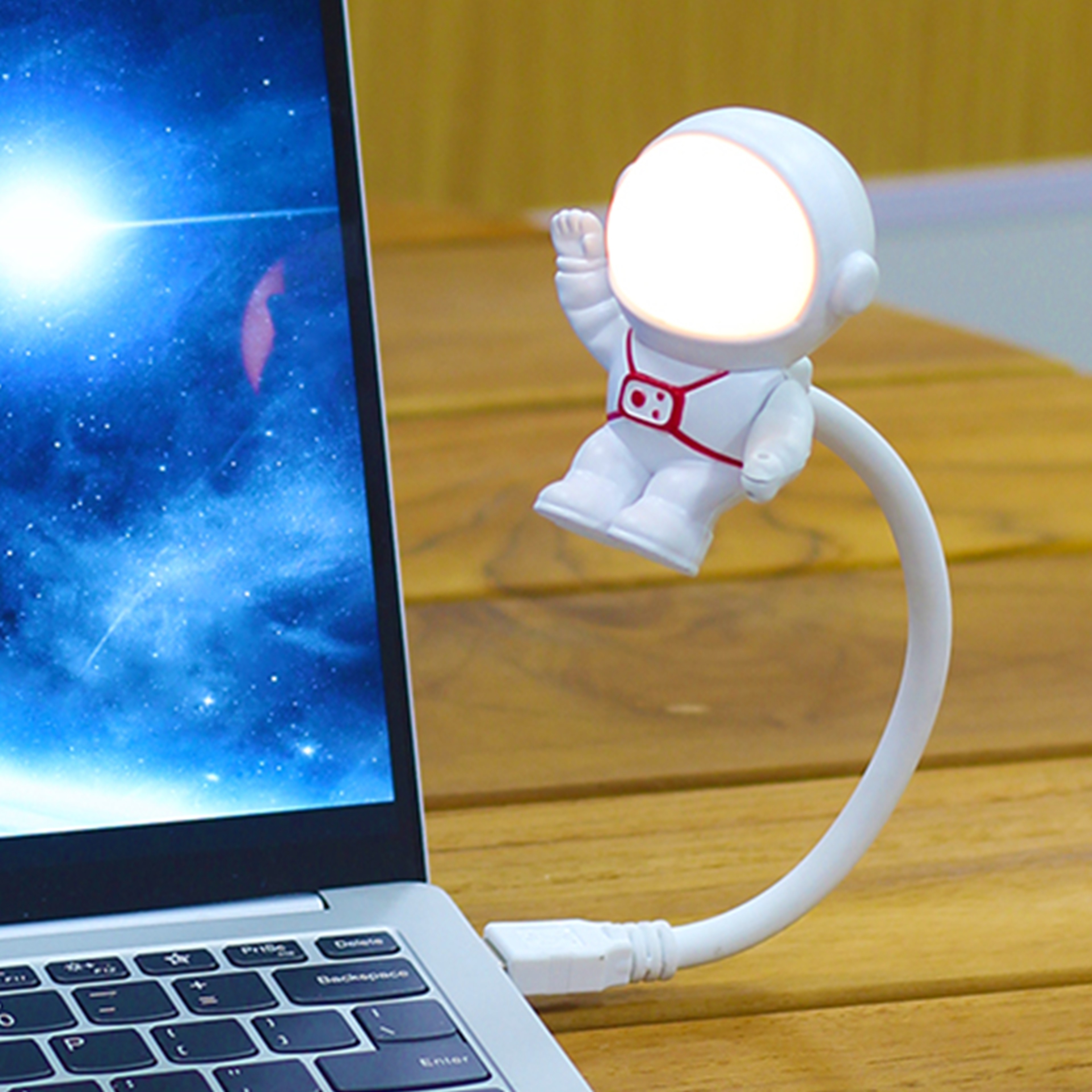 Astronaut USB Night Light Voice Control LED Lamp Mini LED USB Plug Eyes Protection Sound Sensor Bed