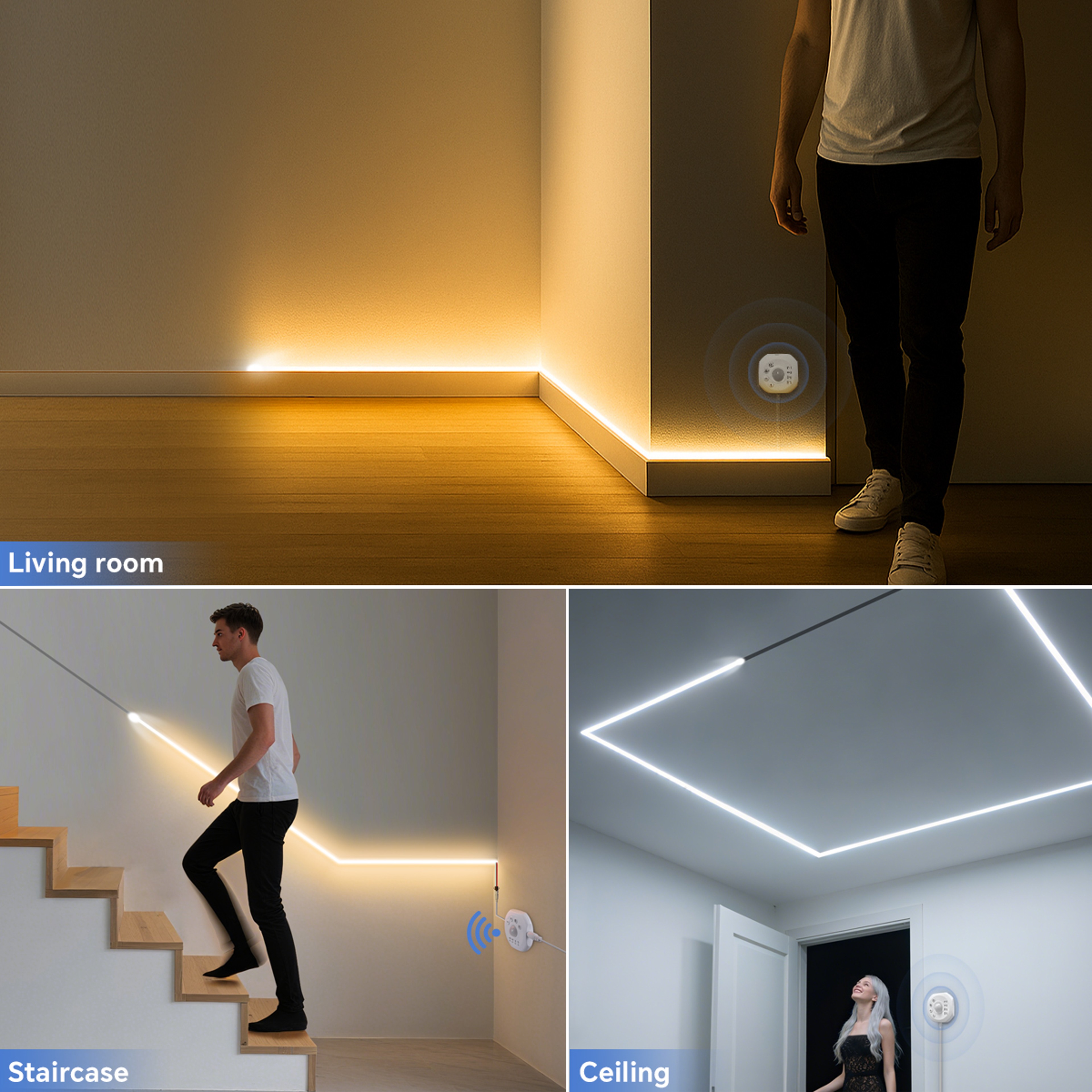 Motion Sensor LED Stairs Night Light Addressable Chasing Strip For Room Staircase Corridor Entrance 2