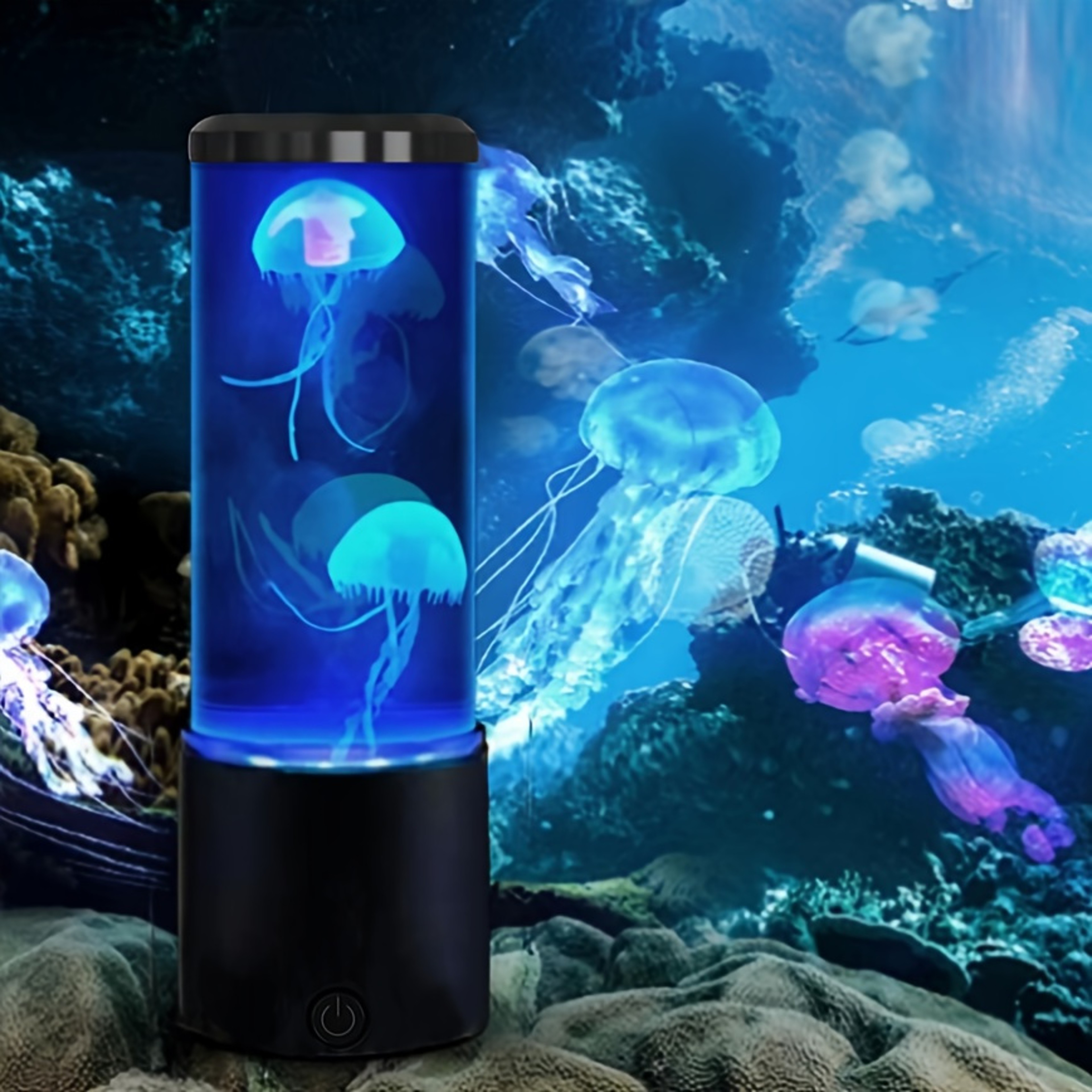 Jellyfish Lava Lamp, LED Aquarium Ocean Night Lights, 7 Colors Mood Light, Bedroom Desktop Decoration Gift – view 1