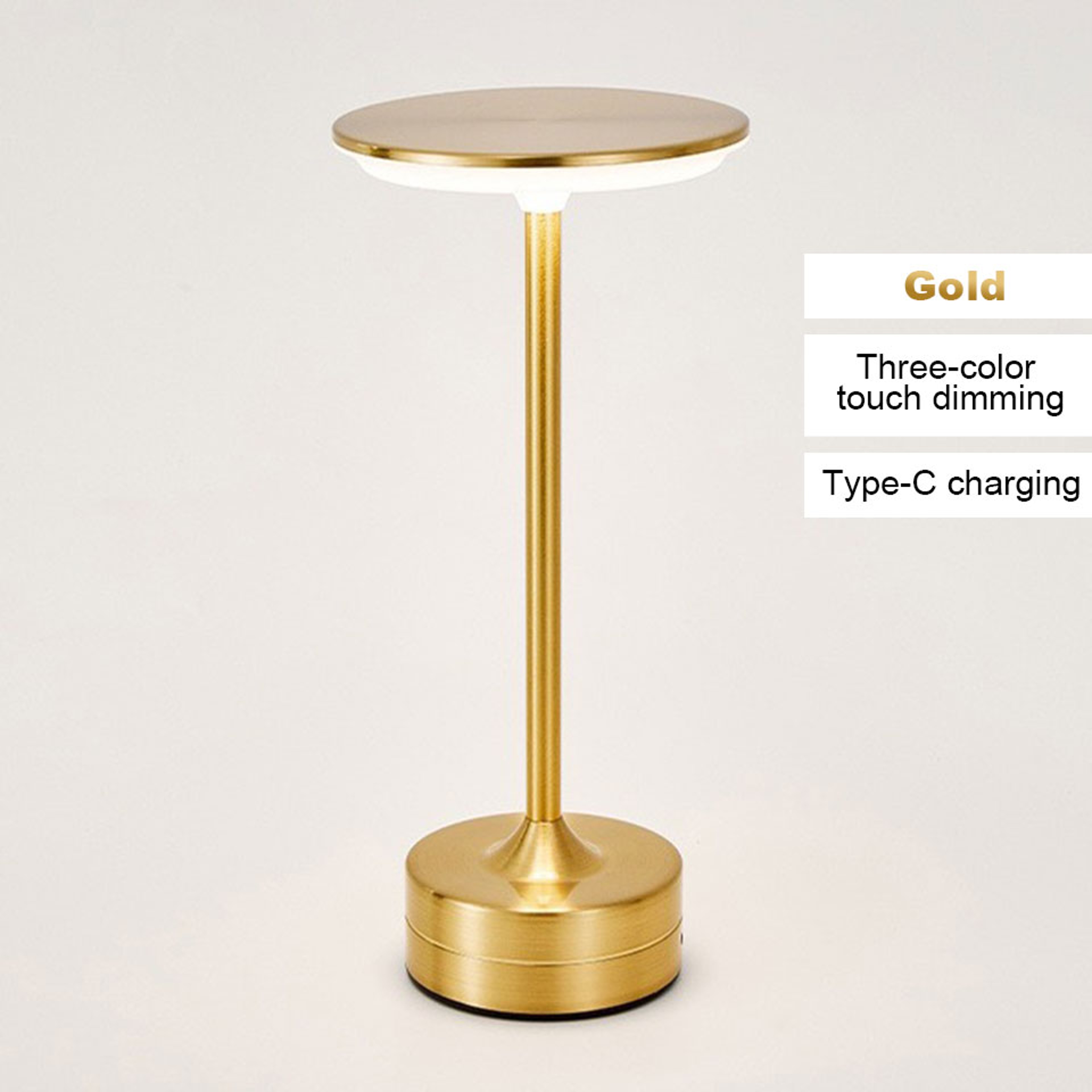 Vintage Metal LED Desk Lamp Touch Control Adjustable Brightness Rechargeable Portable For Office Be 6