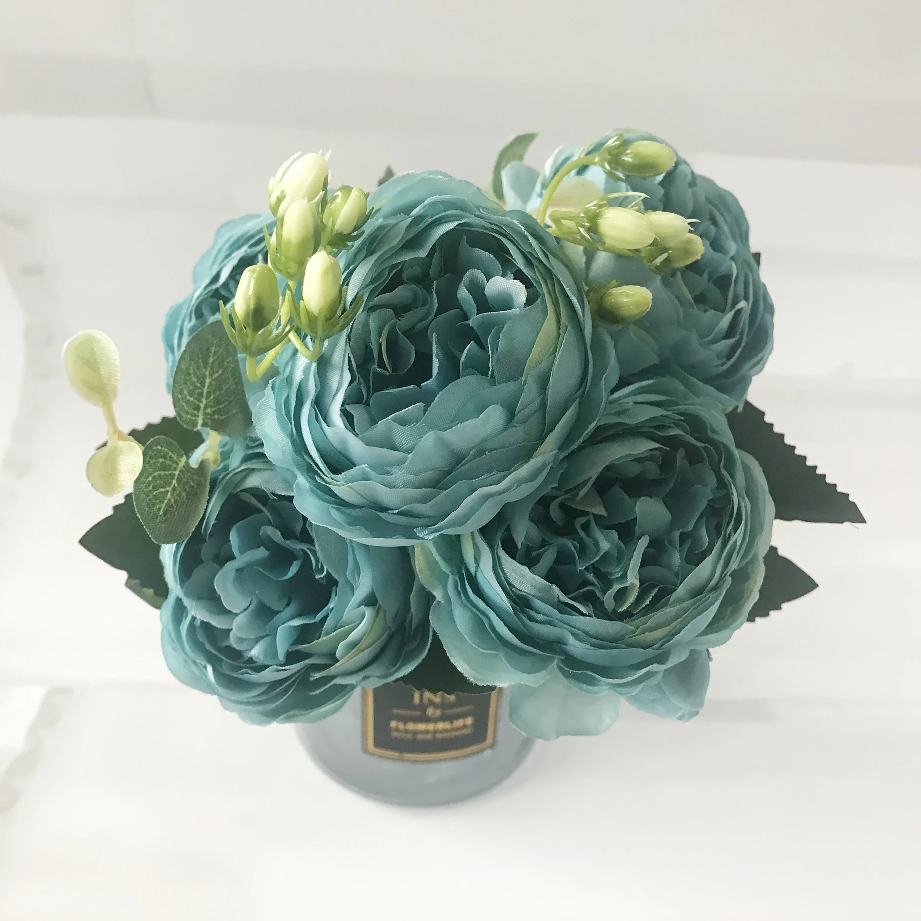 Rose Pink Silk Peony Artificial Flowers Bouquet, Big Head and Bud, Fake Flowers for Home and Wedding Decoration – view 16