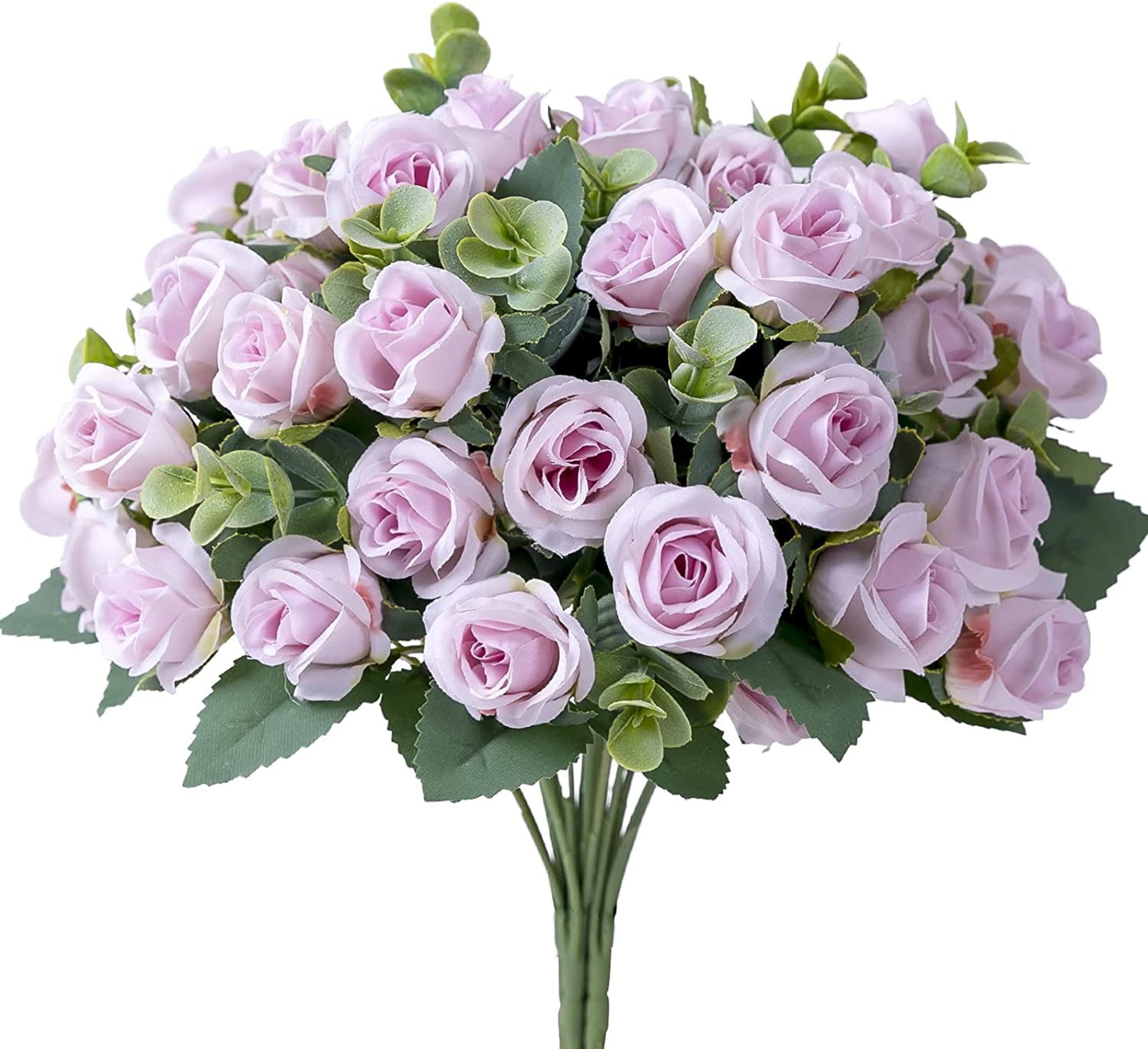 10 Heads Artificial Flower Silk Rose, White Eucalyptus Leave, Peony Bouquet for Wedding Table, Party Vase, Home Decor – view 7