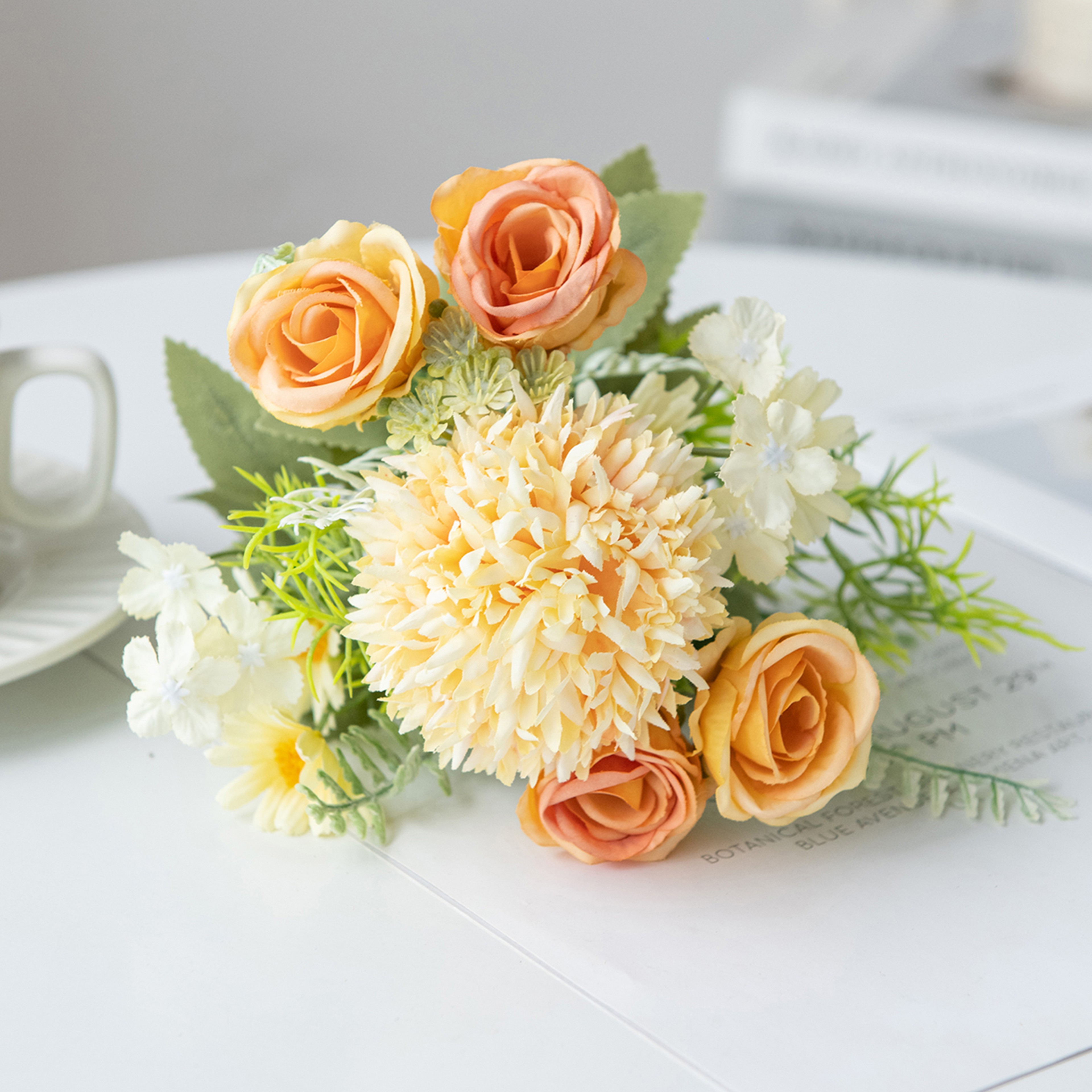 Artificial Flower, Wedding Bedroom Decoration, Bridal Bouquet, Silk Roses Hydrangeas, Vase for Garden, Home, Outdoor – view 10