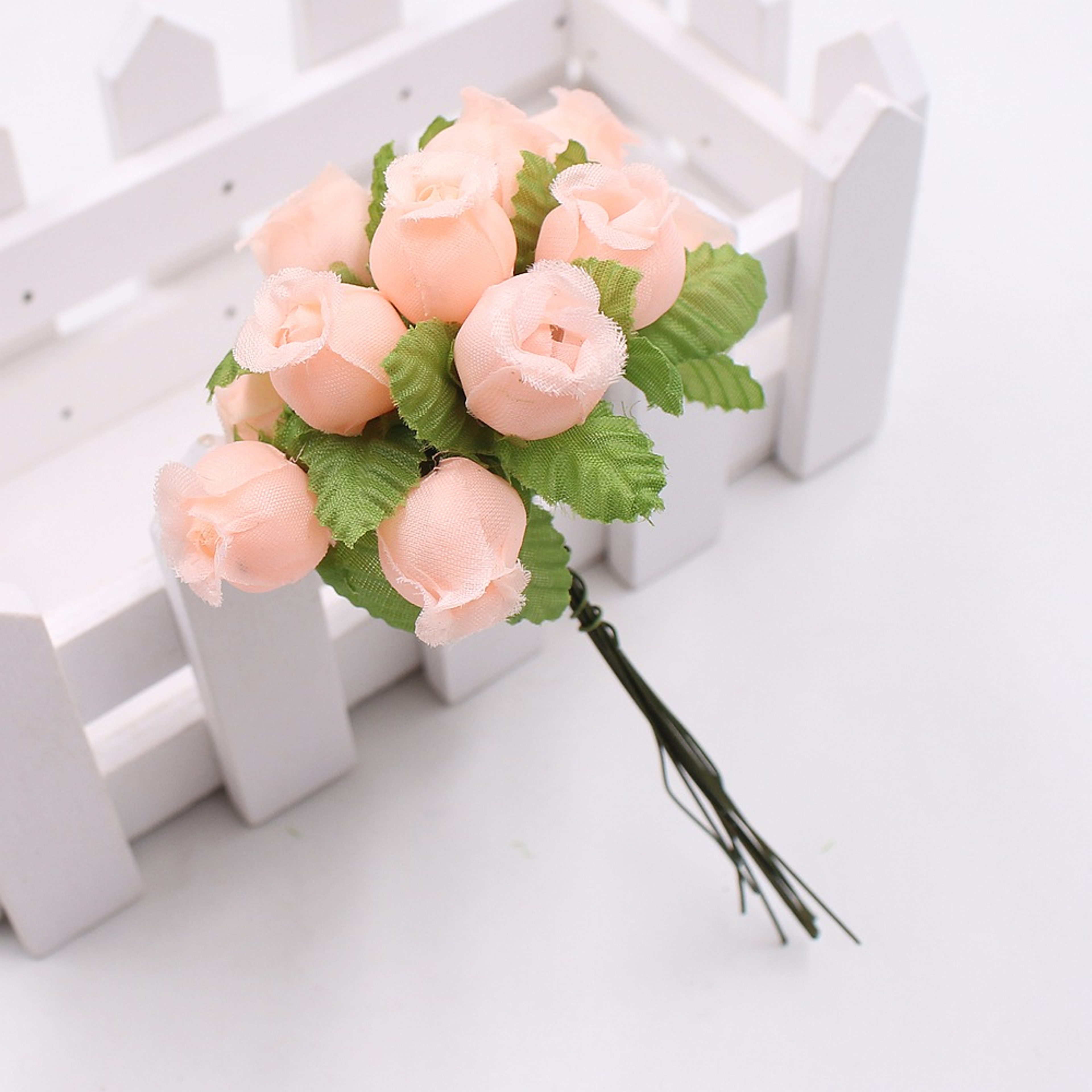 Artificial Flower Silk Rose Bouquet for Wedding Decoration, DIY Scrapbook, Craft Flowers, Wreath Gift Box Decor – view 5