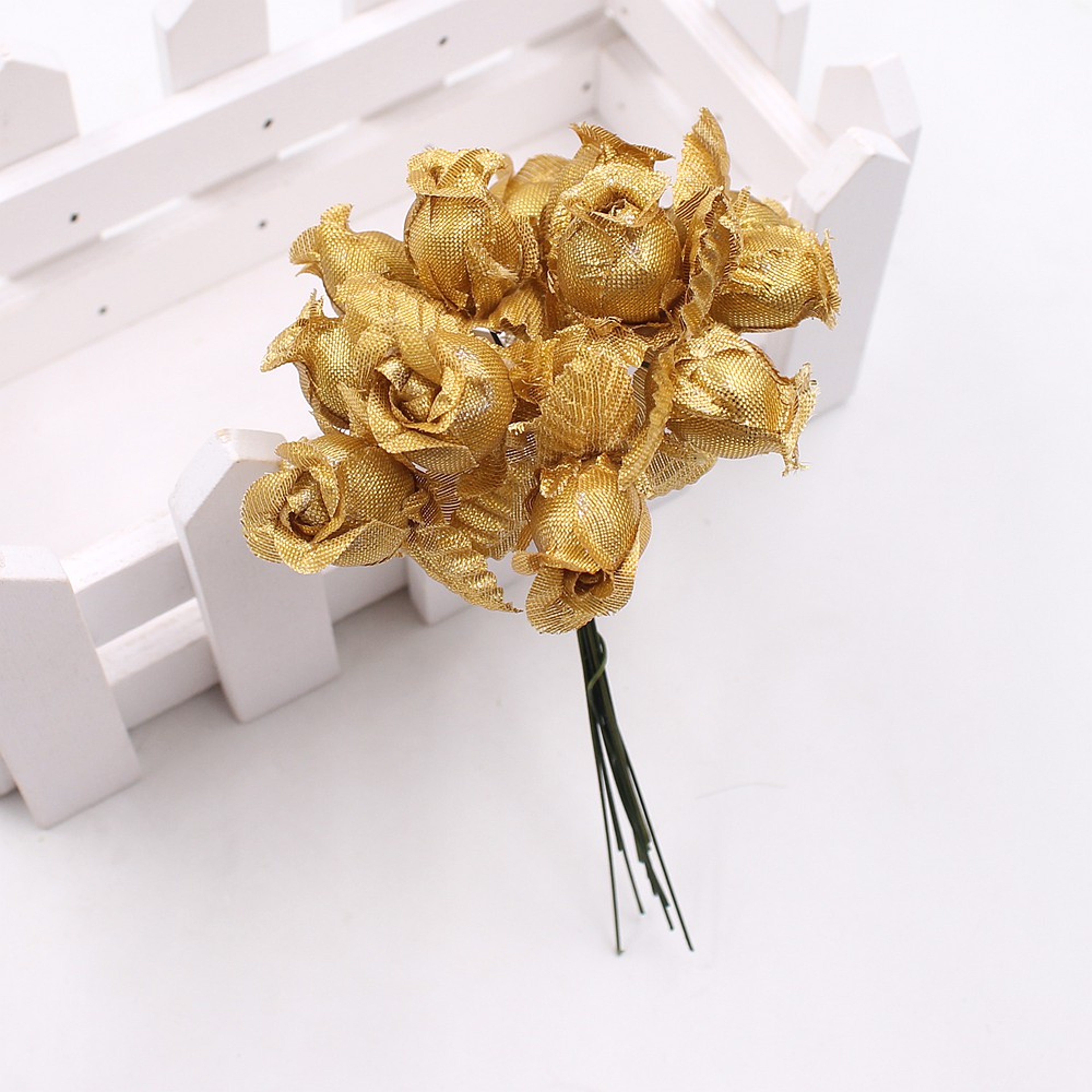 Artificial Flower Silk Rose Bouquet for Wedding Decoration, DIY Scrapbook, Craft Flowers, Wreath Gift Box Decor – view 12