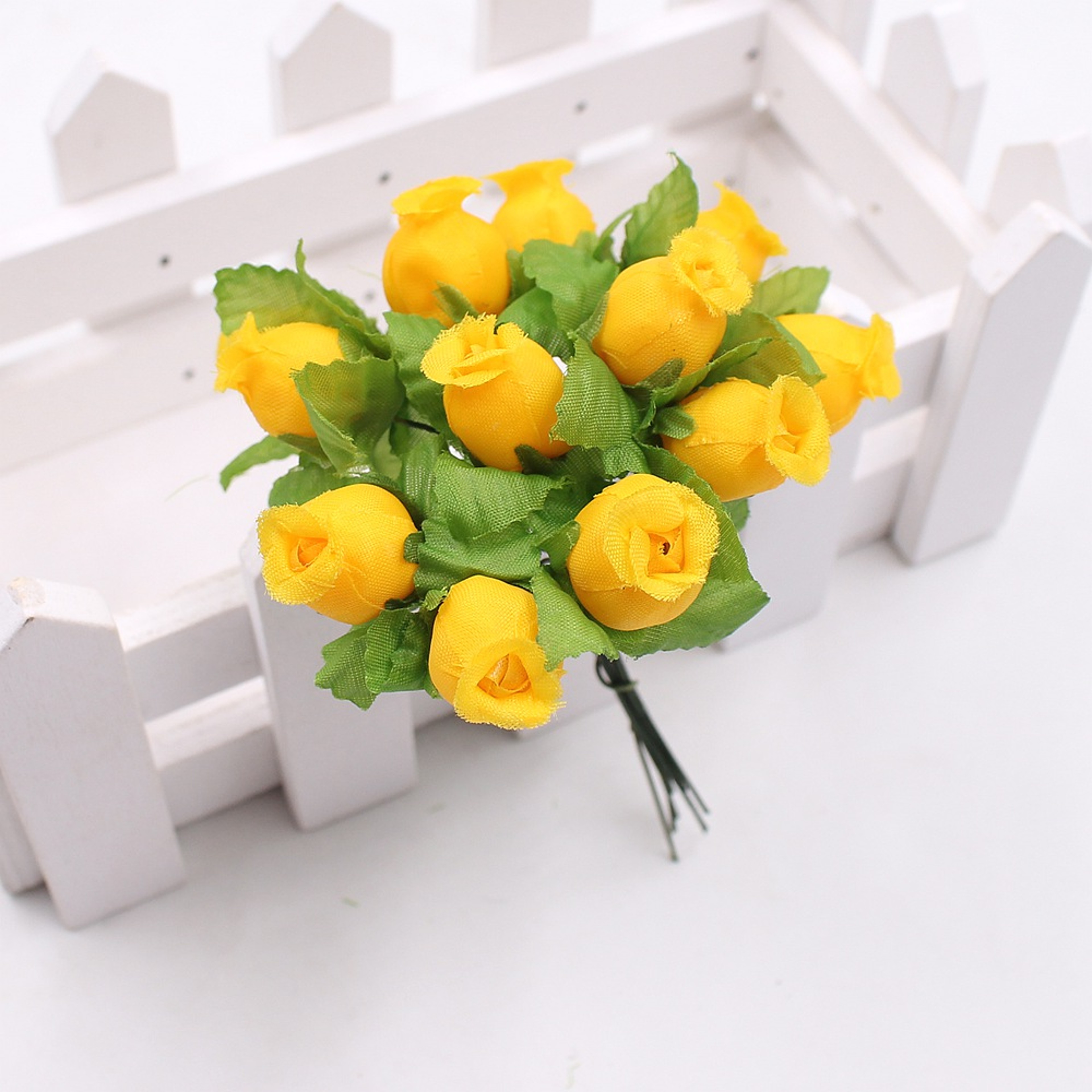 Artificial Flower Silk Rose Bouquet for Wedding Decoration, DIY Scrapbook, Craft Flowers, Wreath Gift Box Decor – view 25