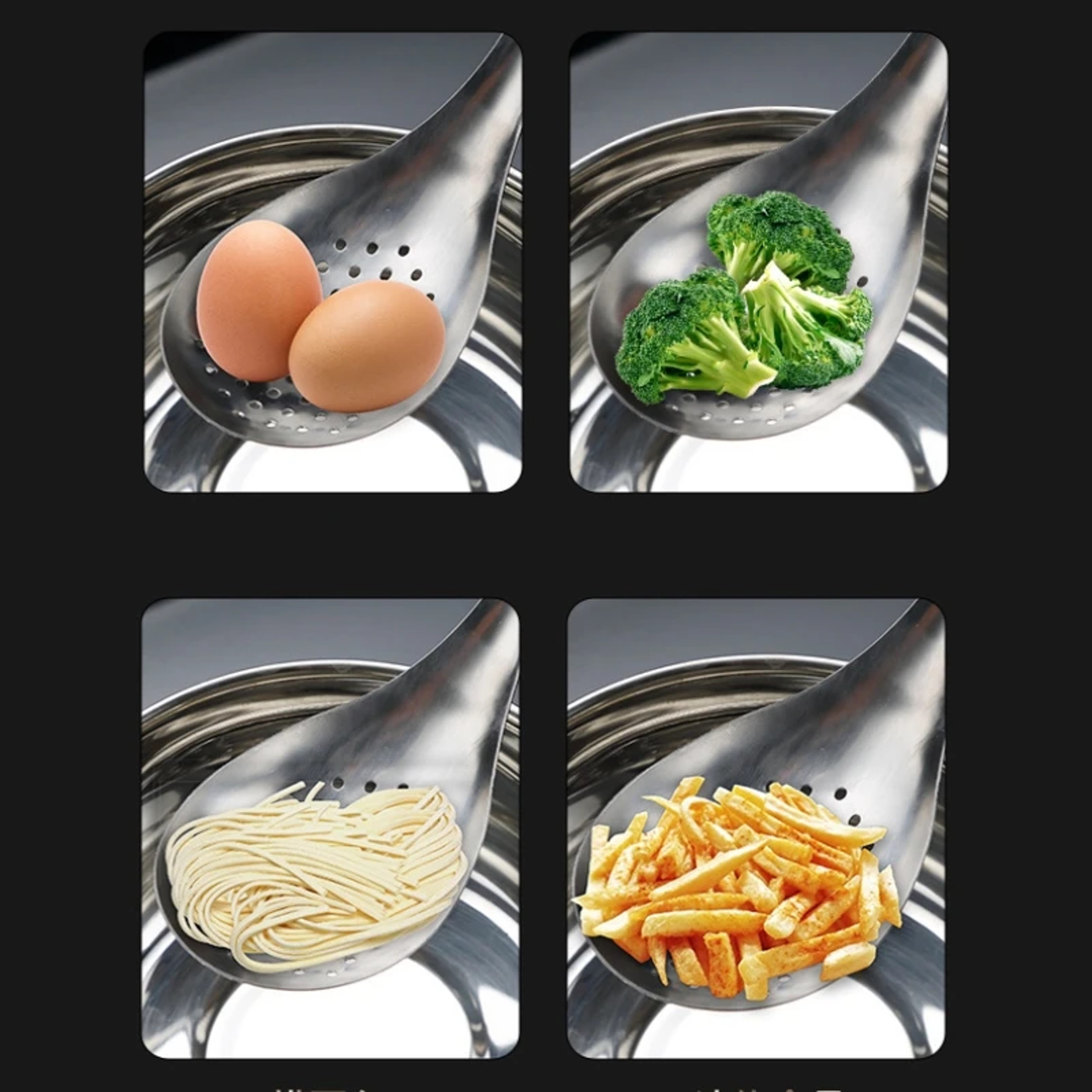 Stainless Steel Strainer Spoon, Kitchen Colander Spoon, Spoon Filter Strainer, Perforated Skimmer Colander, Food Scoop – view 5