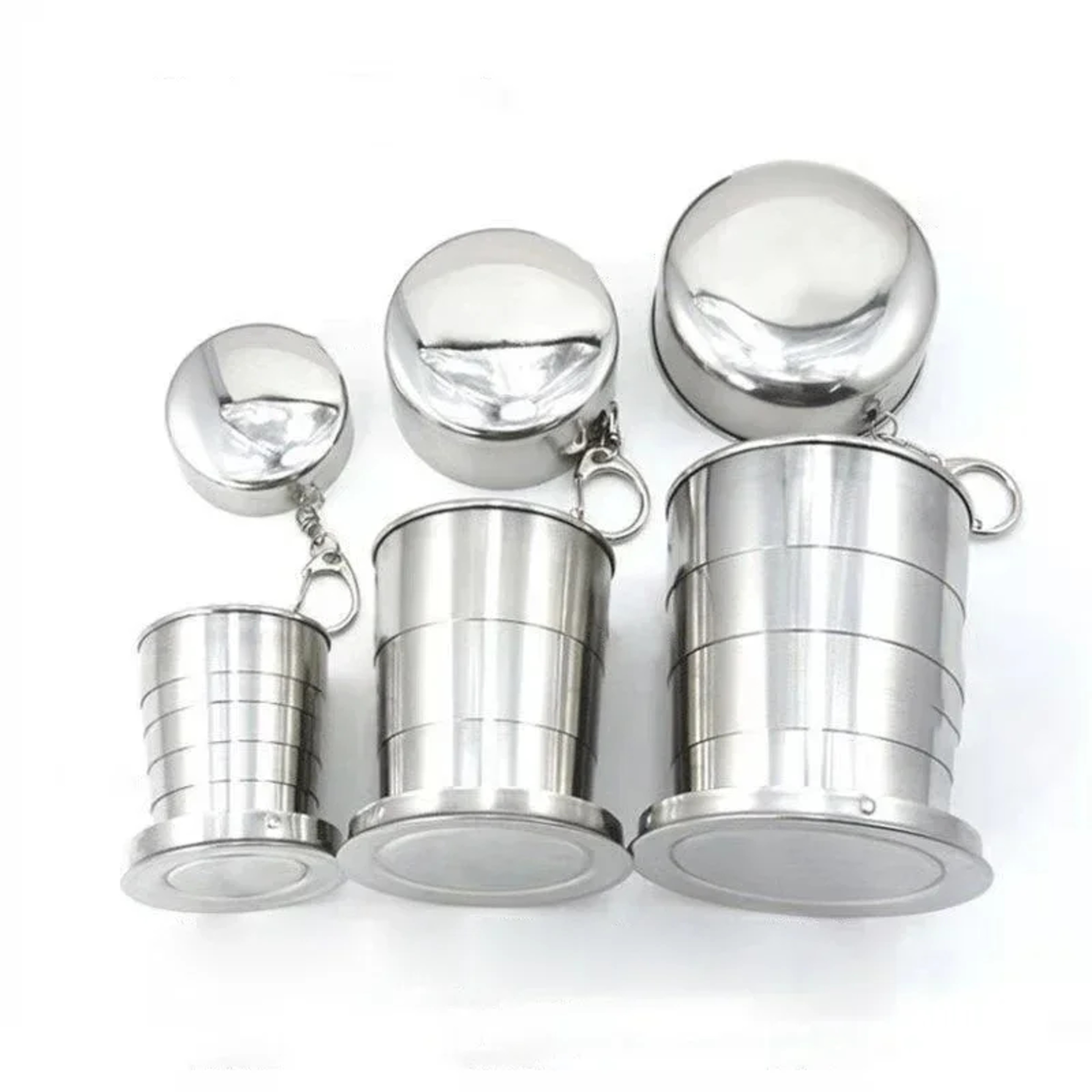 Stainless Steel Folding Cup Camping Cookware Retractable Cup Teacups Teaware Camp Utensils Tablewar 1