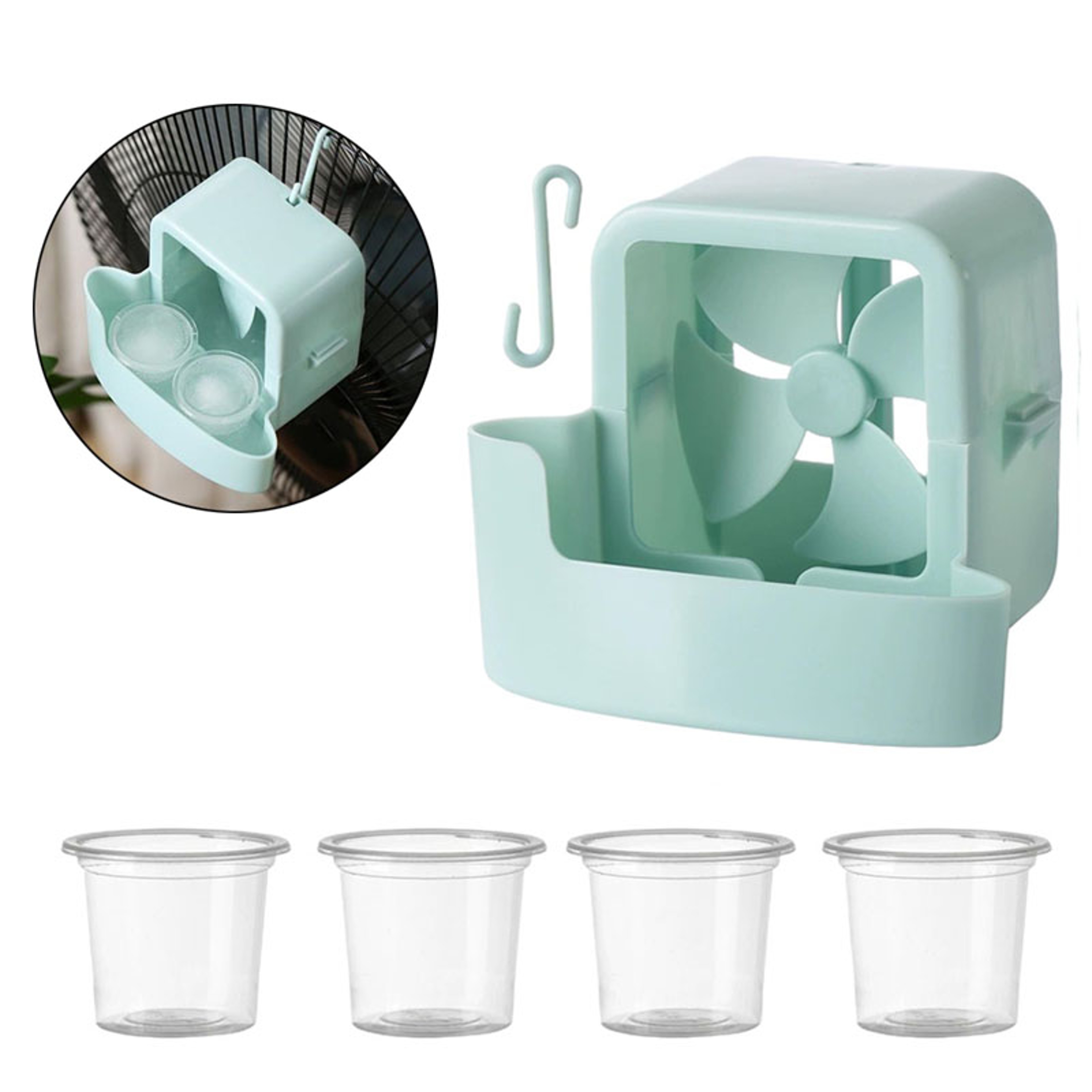 Electric Fan Cooling Storage Box Hanging Fan Cooling Tool Cup Household Cooling Box Fan Cooler Refr