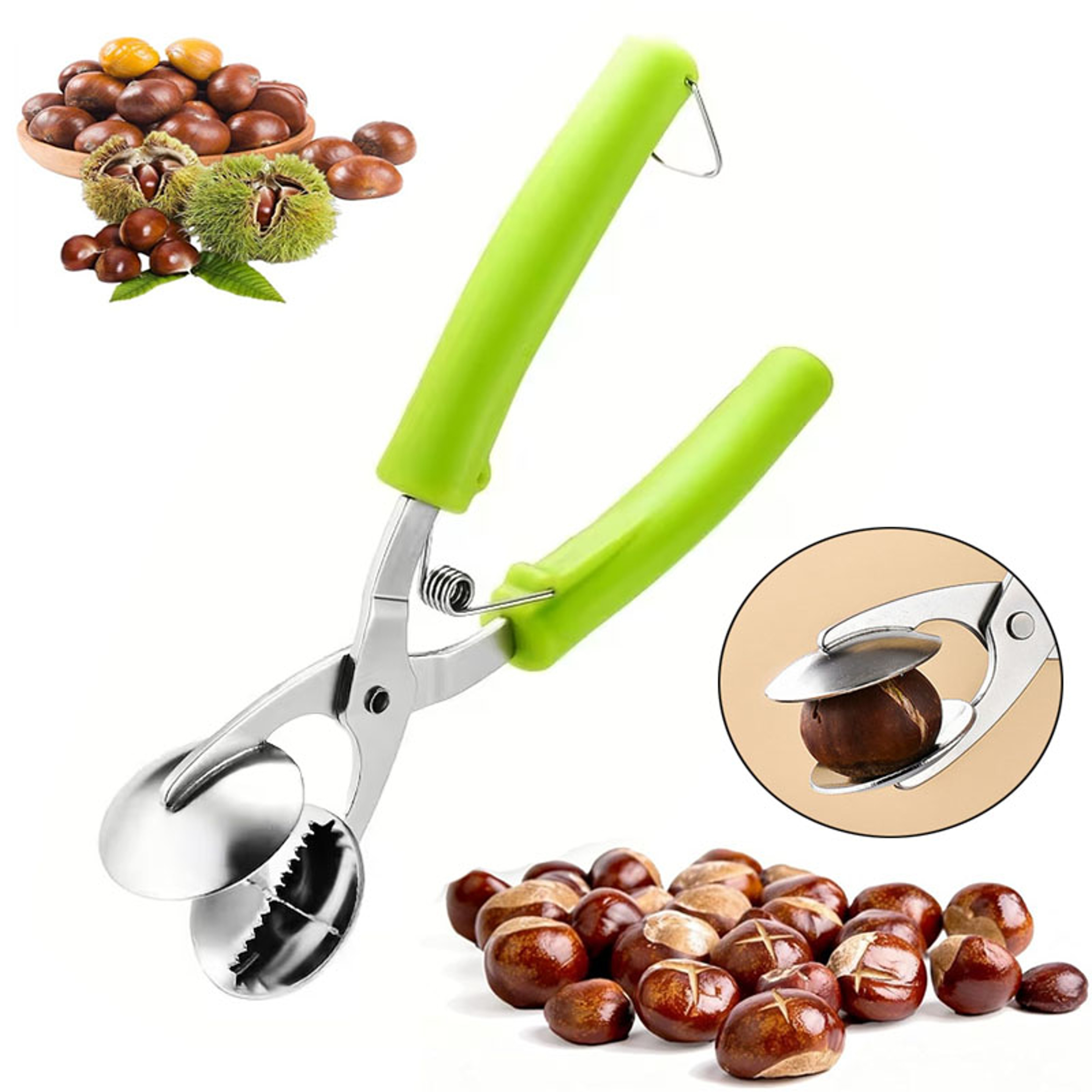 Chestnuts Opener Clip Nut Cracker Stainless Steel Blade Walnut Cracker Sheller For Kitchen Use Meta 0