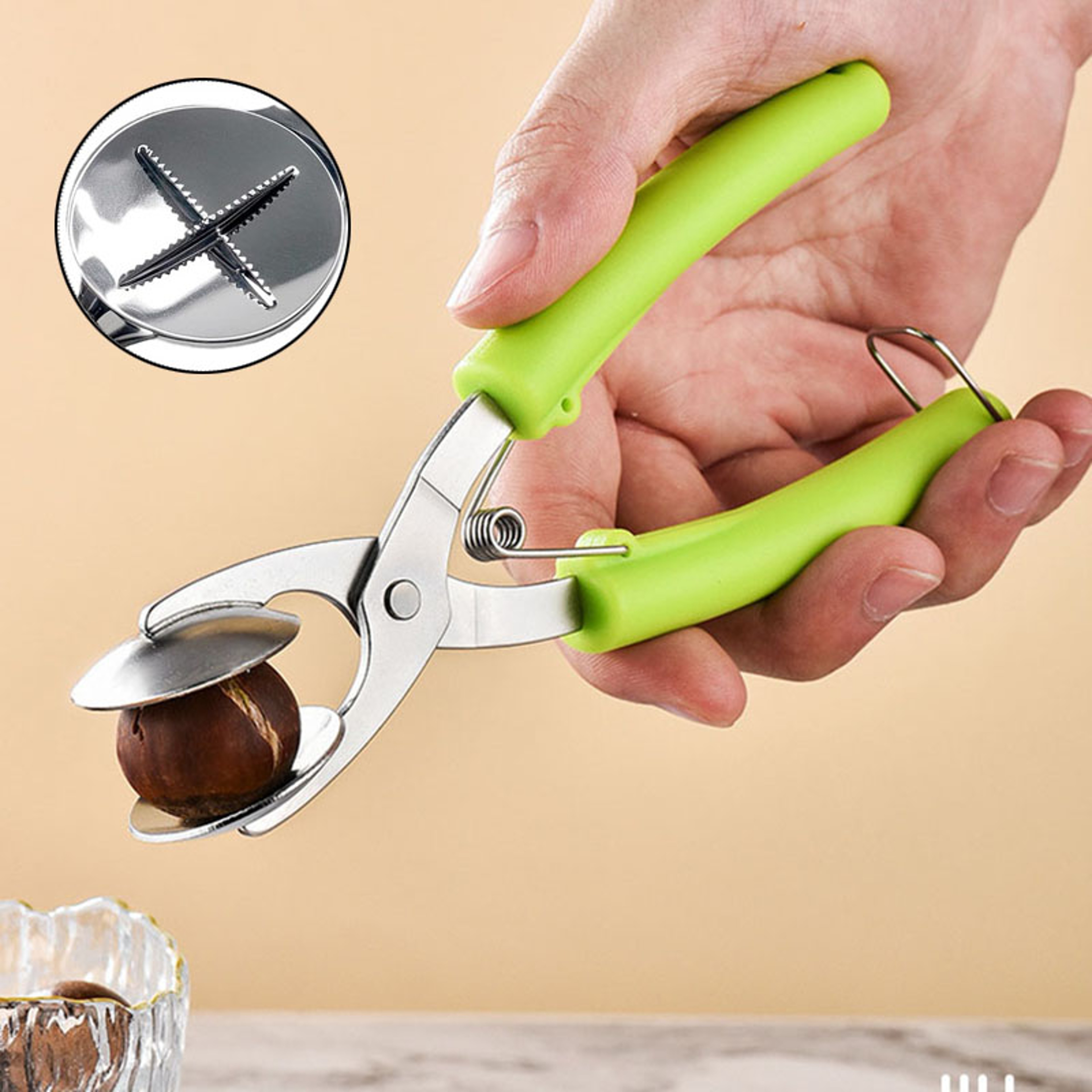Chestnuts Opener Clip Nut Cracker Stainless Steel Blade Walnut Cracker Sheller For Kitchen Use Meta 1