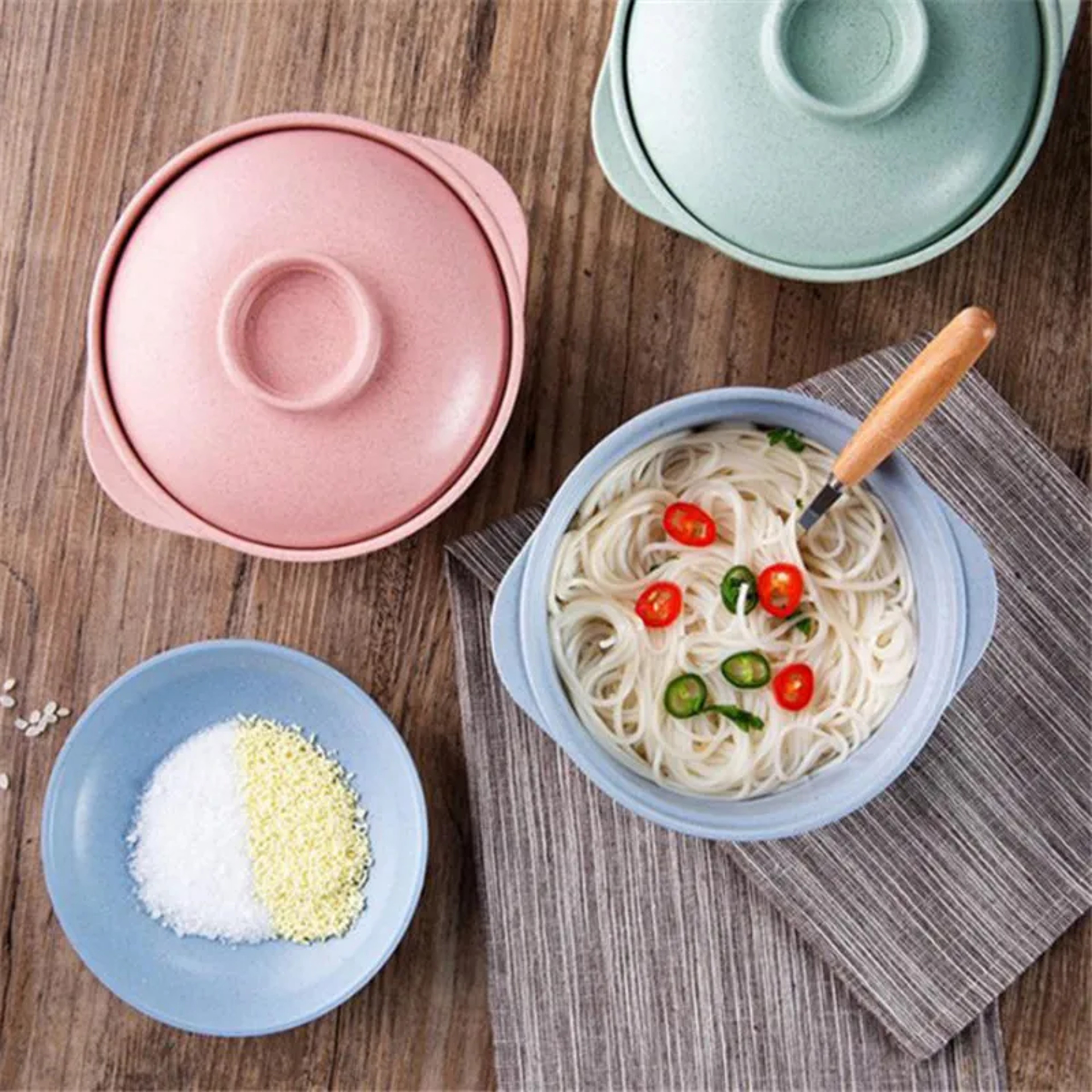 Instant Noodle Bowls With Lids Style Soup  Hot Rice Bowls Healthy Tableware For Students Food Conta 4
