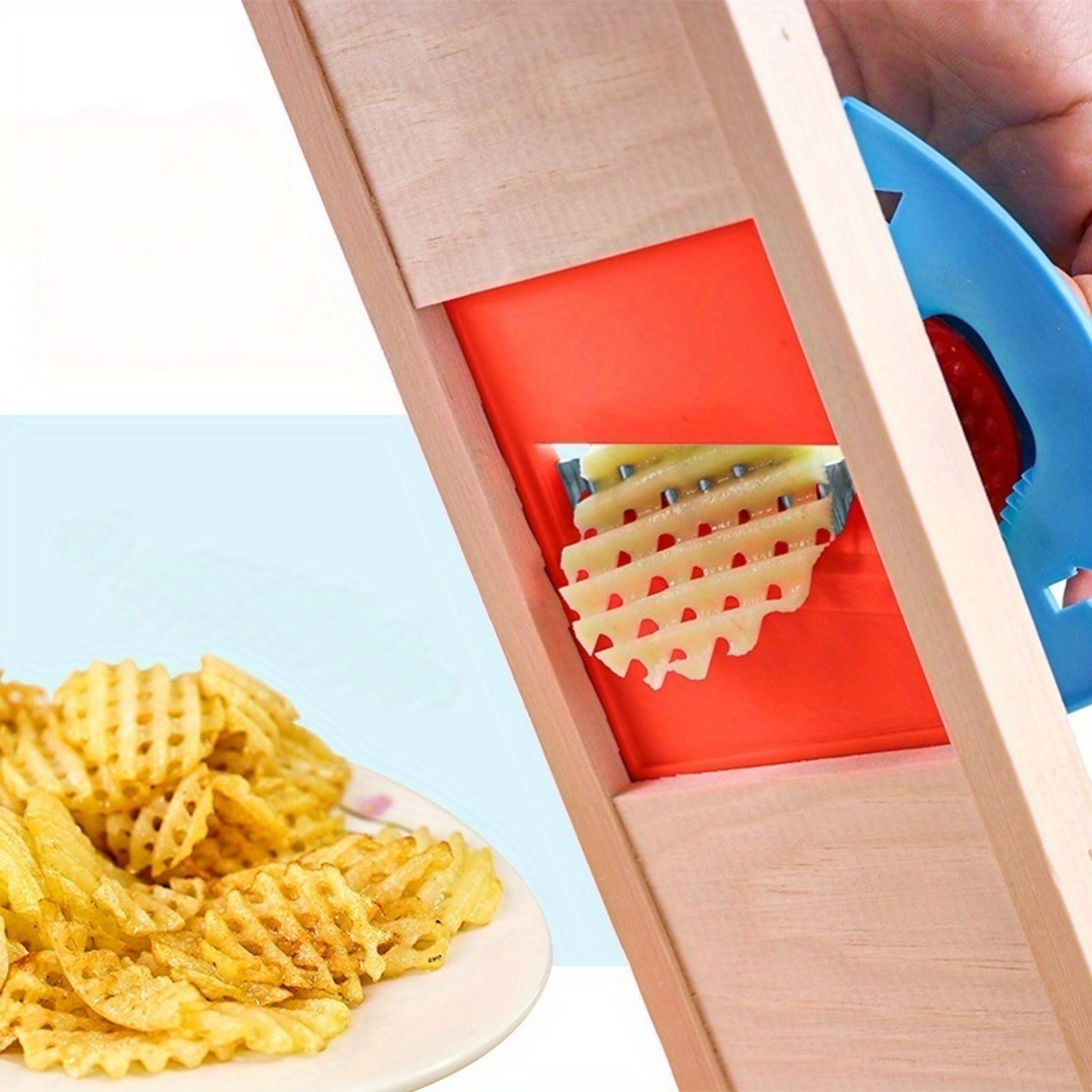 Potato Slicer Grid Knife Vegetable Cutter Wave Knife Cut Potato Grid Artifact Flower Knife Kitchen  1