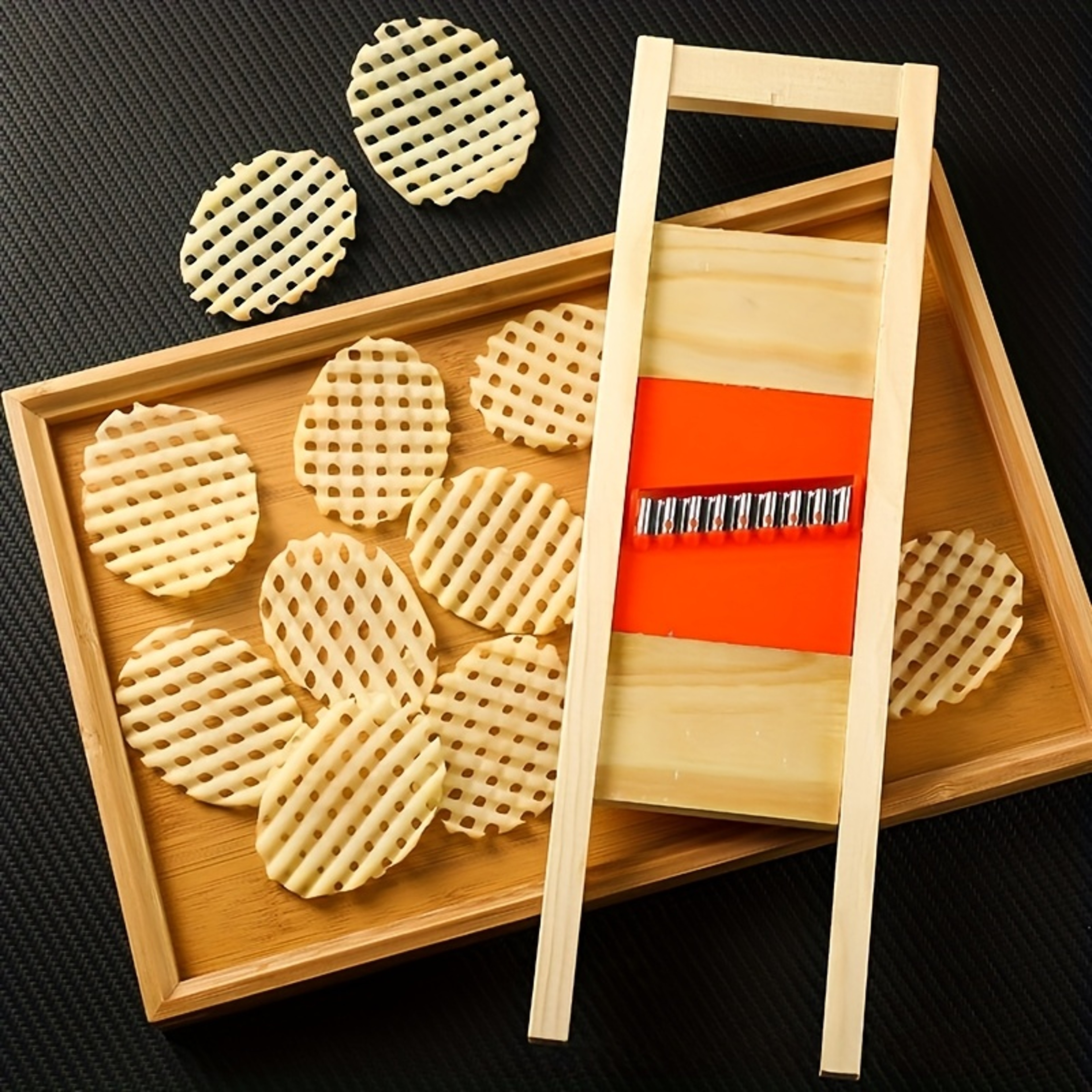 Potato Slicer Grid Knife Vegetable Cutter Wave Knife Cut Potato Grid Artifact Flower Knife Kitchen  5