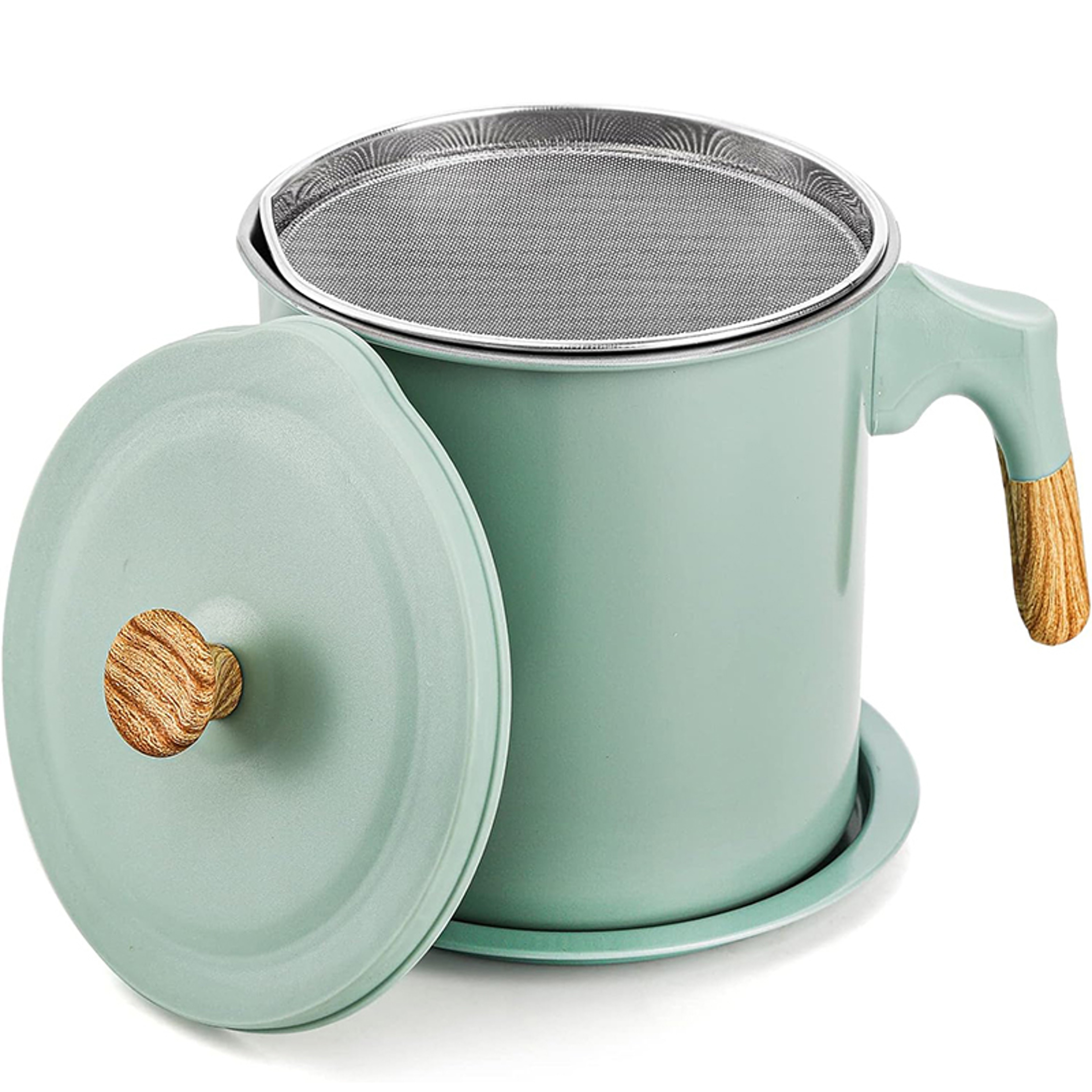 Bacon Grease Container With Strainer Stainless Steel Oil Filter Pot Cooking Oil Storage Pot With St 0
