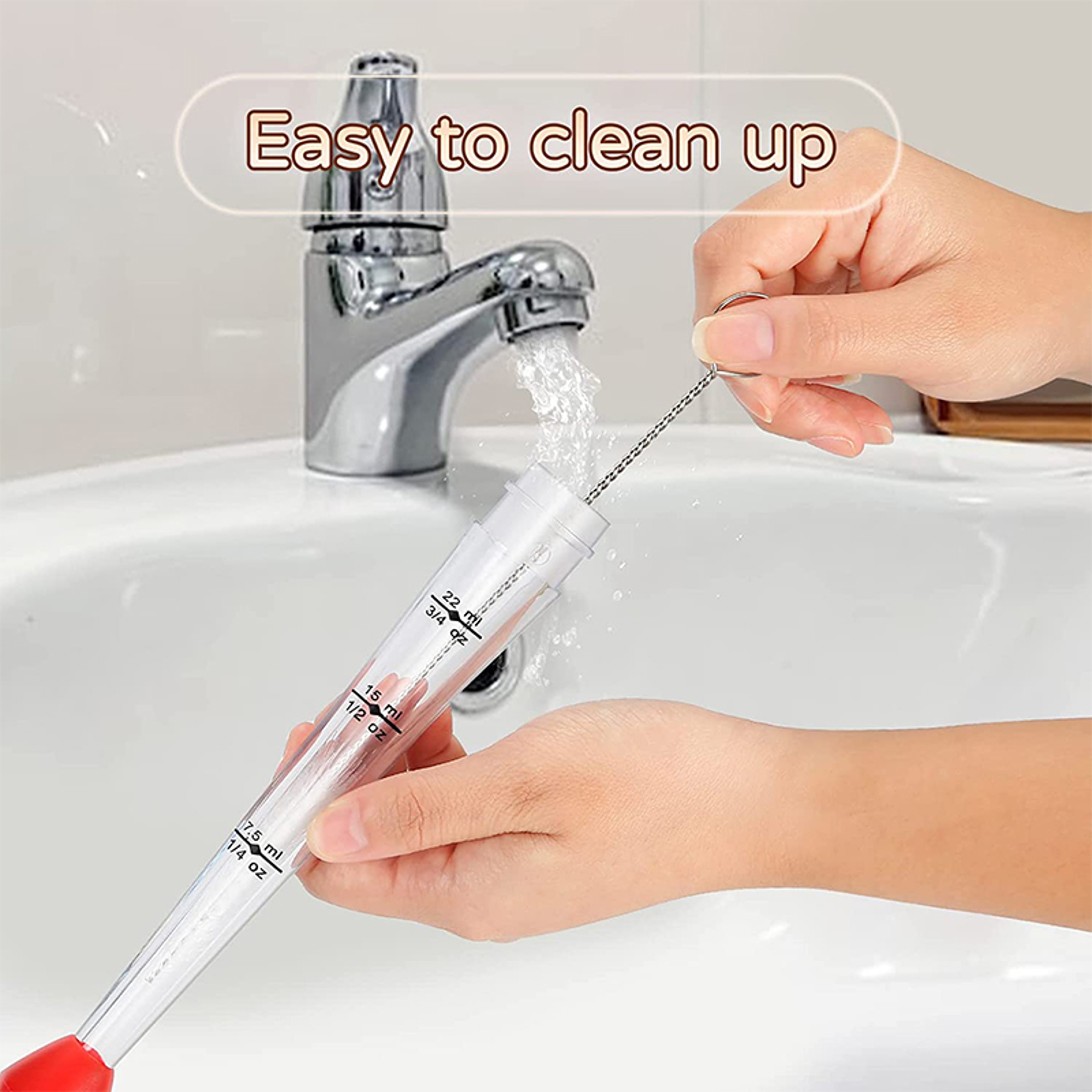 Stainless Steel Turkey Baster with Barbecue Basting Brush, Kitchen Meat Injector Syringe for Perfectly Flavored Meats – view 5