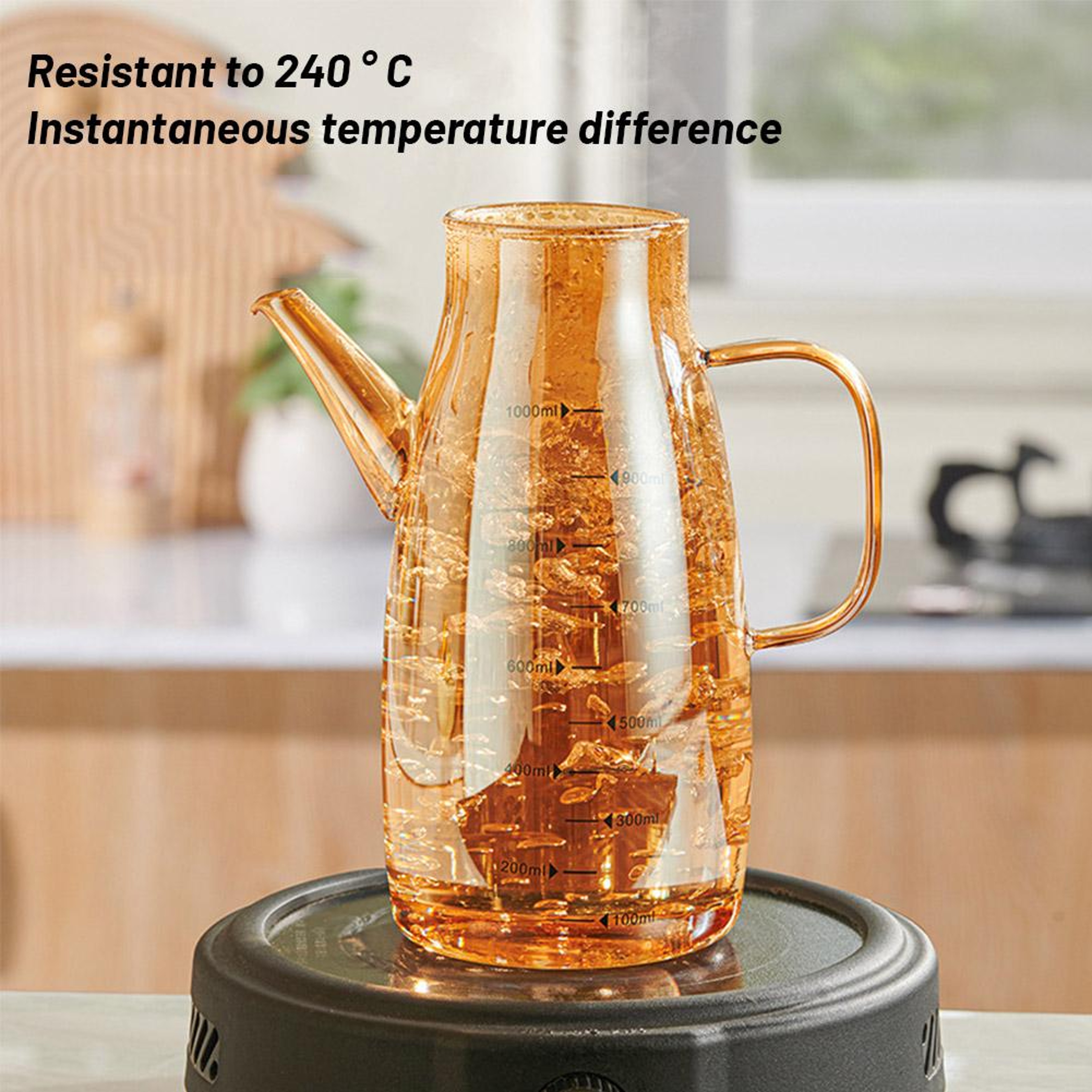 Glass Oil Pot, Kitchen Household Seasoning Bottle, Stainless Steel Hanging Oil Tank, Glass Oil Container for Easy – view 3