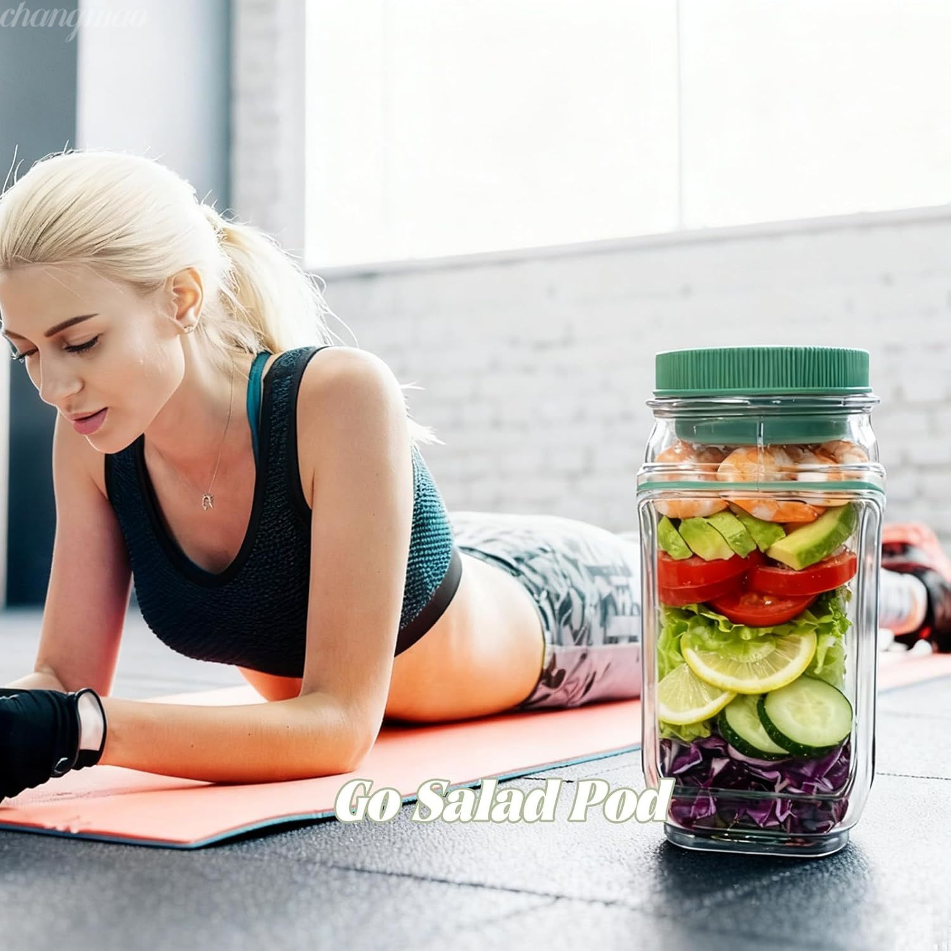 The Original Salad Pod LeakProof Portable Pod Jar Salad Jar With Side Opening  Dressing Cup Perfect 3