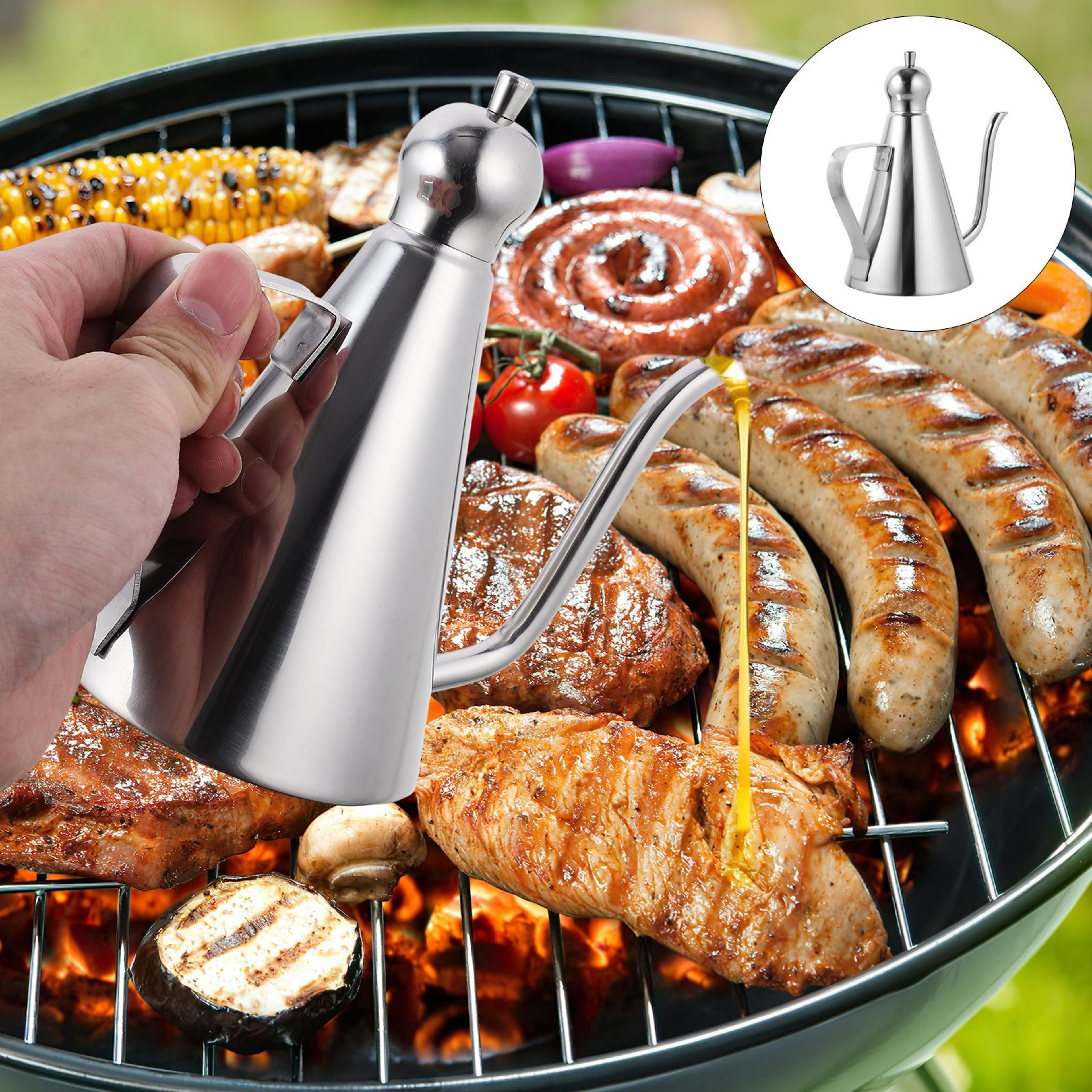 Stainless Steel Oil Bottle Dispenser Leakproof Kitchen Container Daily Use Vinegar Sauce Precise Fi 3