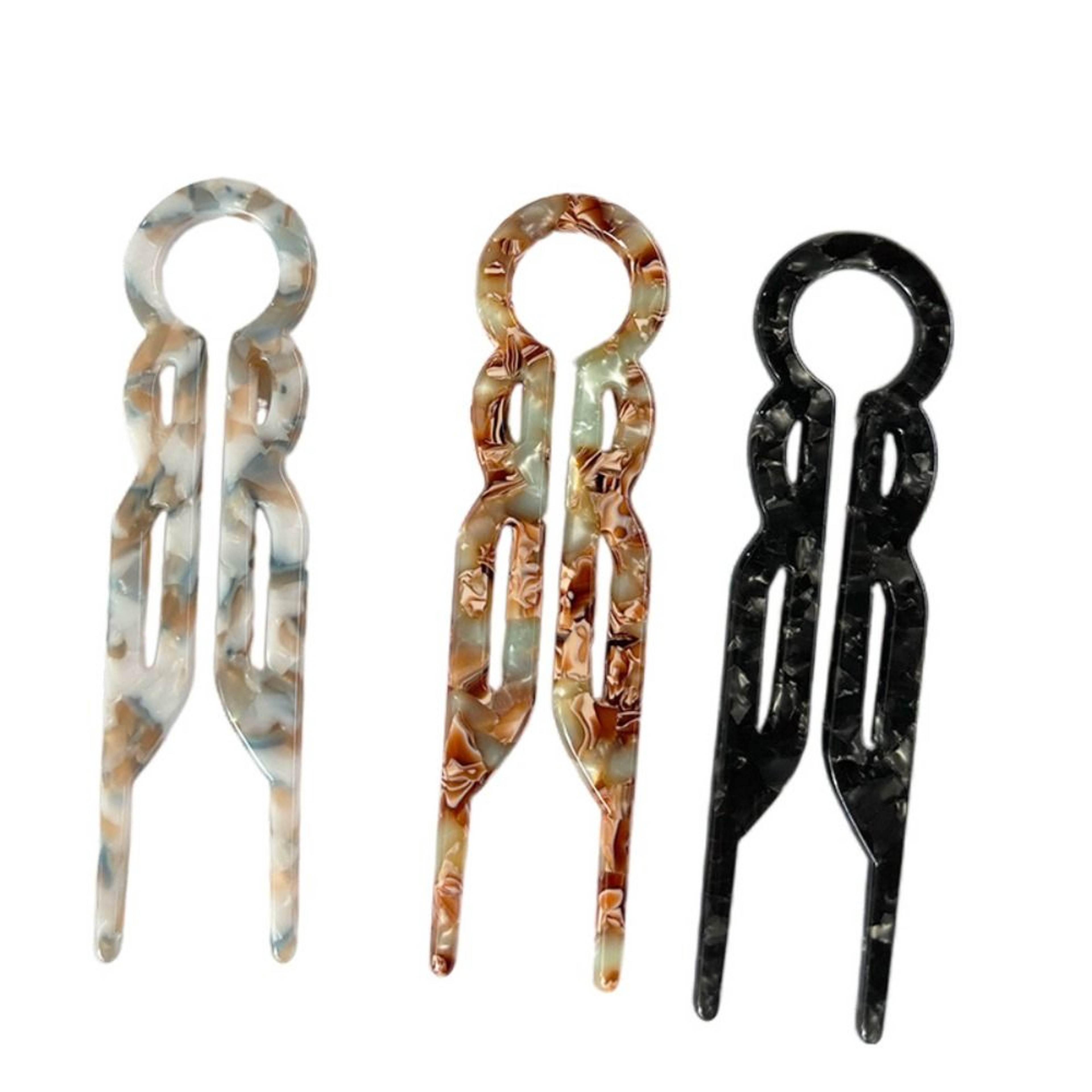 Fashion Design Hair Bun U-Shaped Hair Sticks, Acetate Clip Hairpins, Sweet Hair Accessories for Women, Meatball Head – view 5