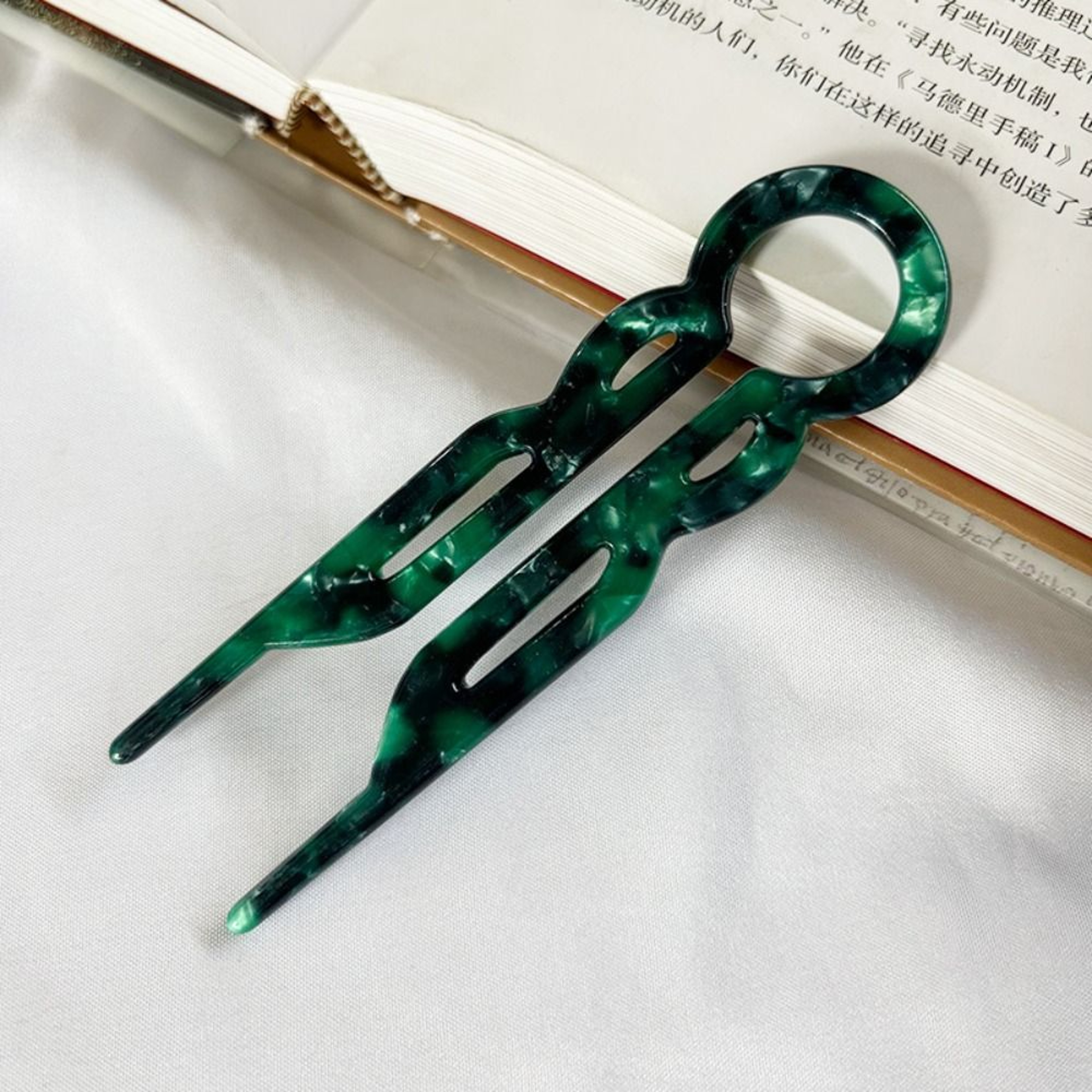 Fashion Design Hair Bun U-Shaped Hair Sticks, Acetate Clip Hairpins, Sweet Hair Accessories for Women, Meatball Head – view 10