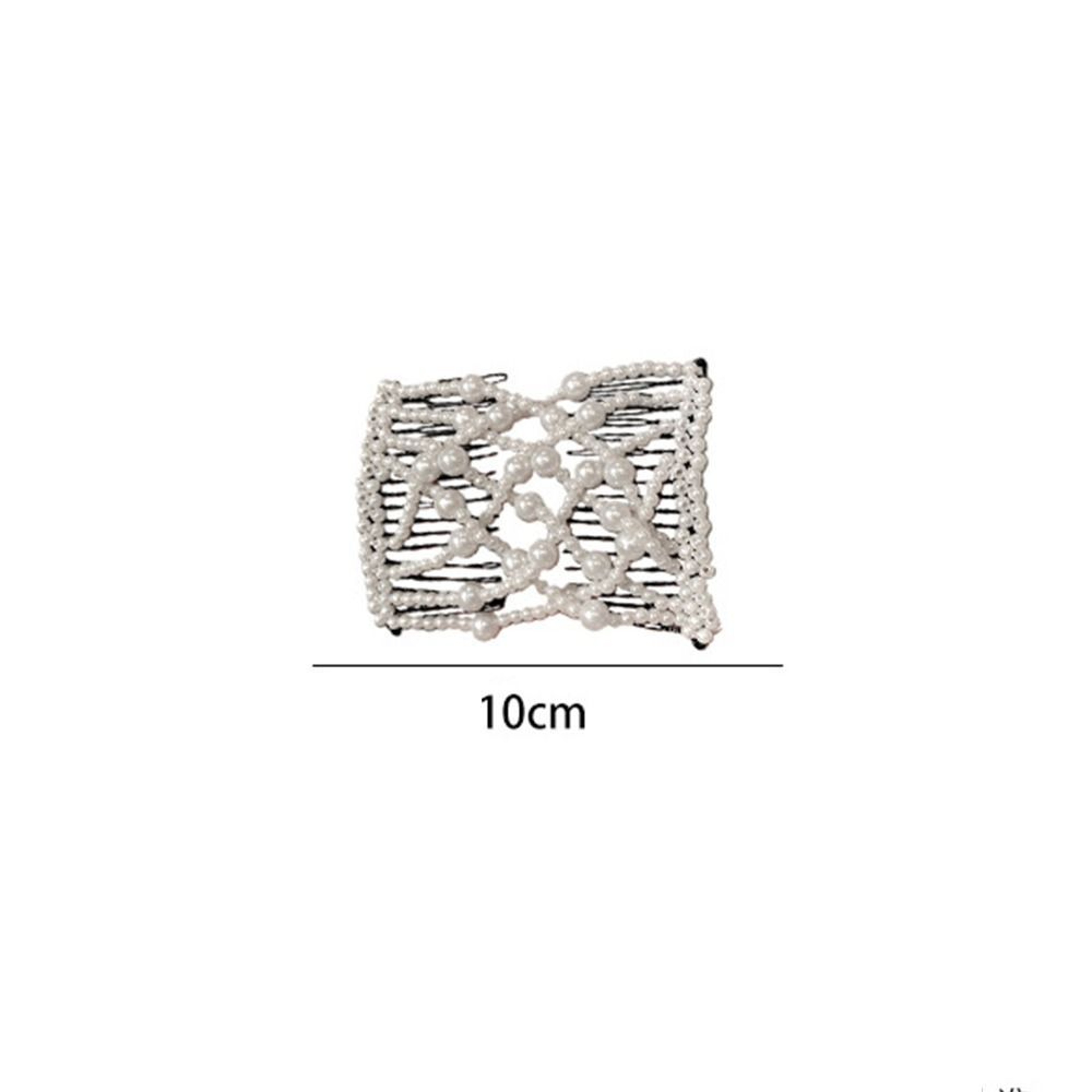 Plastic Pearl Elastic Hairpin Butterfly Fancy Clip Double Side Bun Rhombus Combs Hair Styling Tool  5