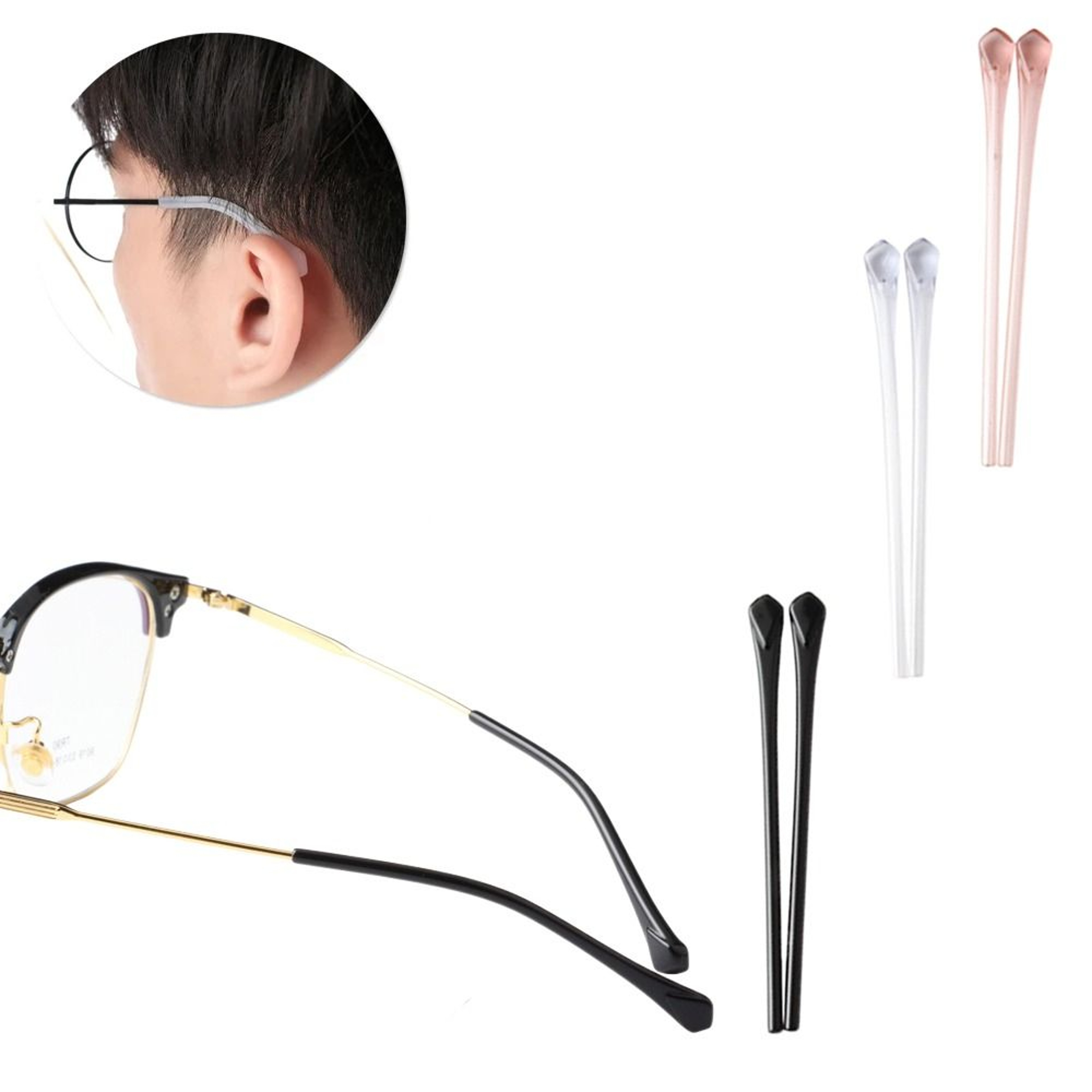 Eyewear Retainer Holders, Glasses Anti-slip Sleeves, Comfort Temple Tip Stoppers, Replacement Tips, Glasses Leg Cover – view 3