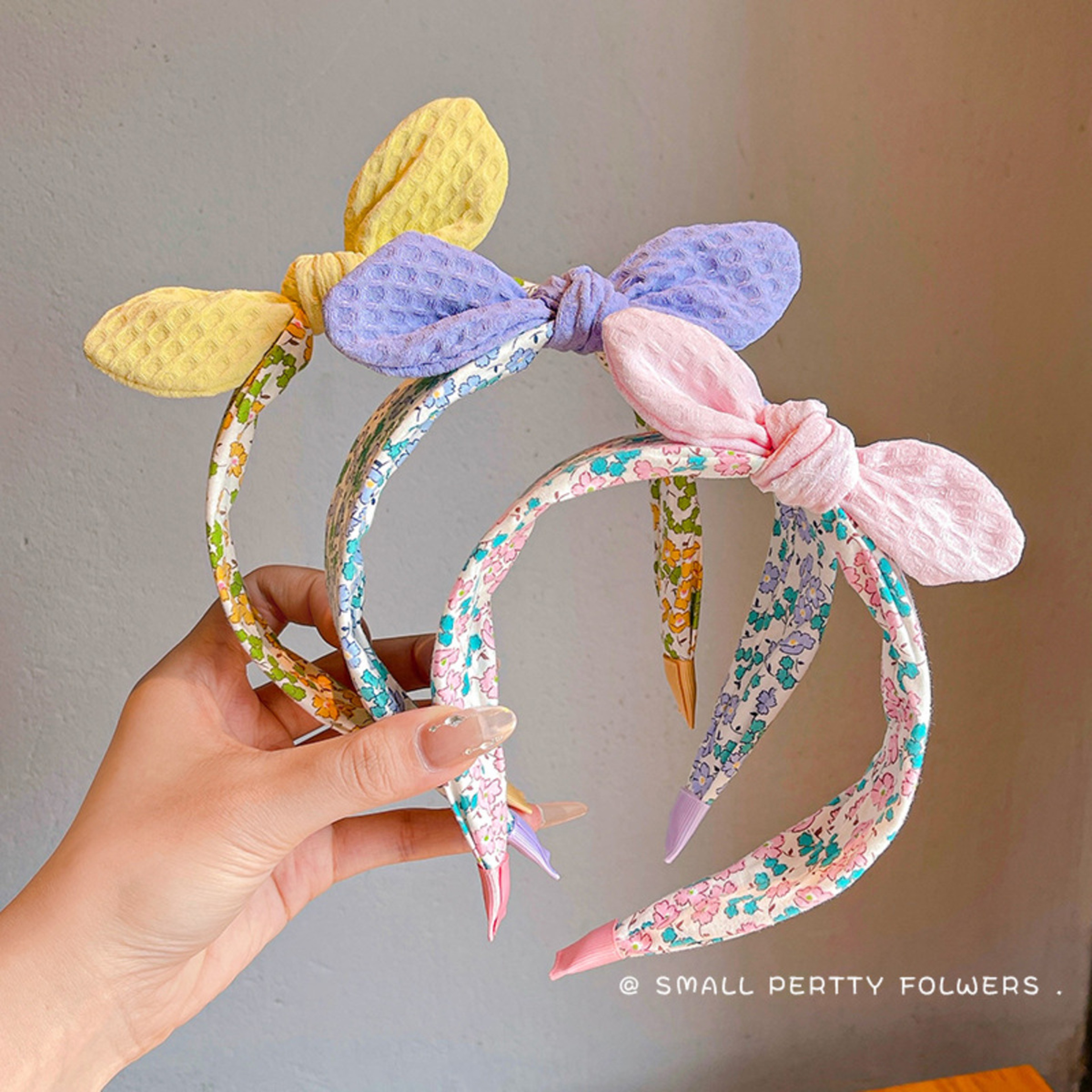 Summer Style Rabbit Ears Headband, Bowknot Hair Hoop for Girls, Cute Fabric Wide Band, Adorable Kids Accessory for Daily – view 4