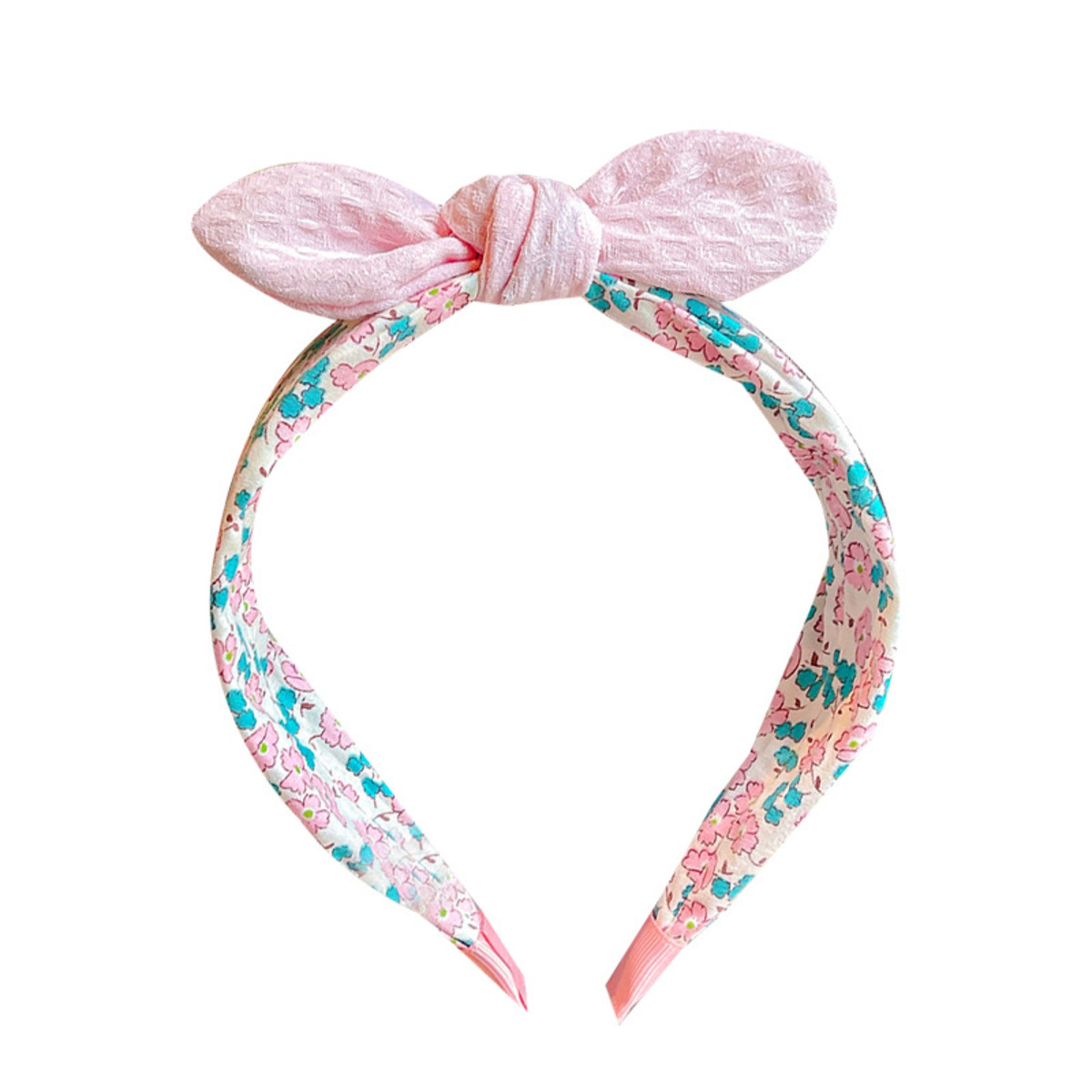 Summer Style Rabbit Ears Headband, Bowknot Hair Hoop for Girls, Cute Fabric Wide Band, Adorable Kids Accessory for Daily – view 5