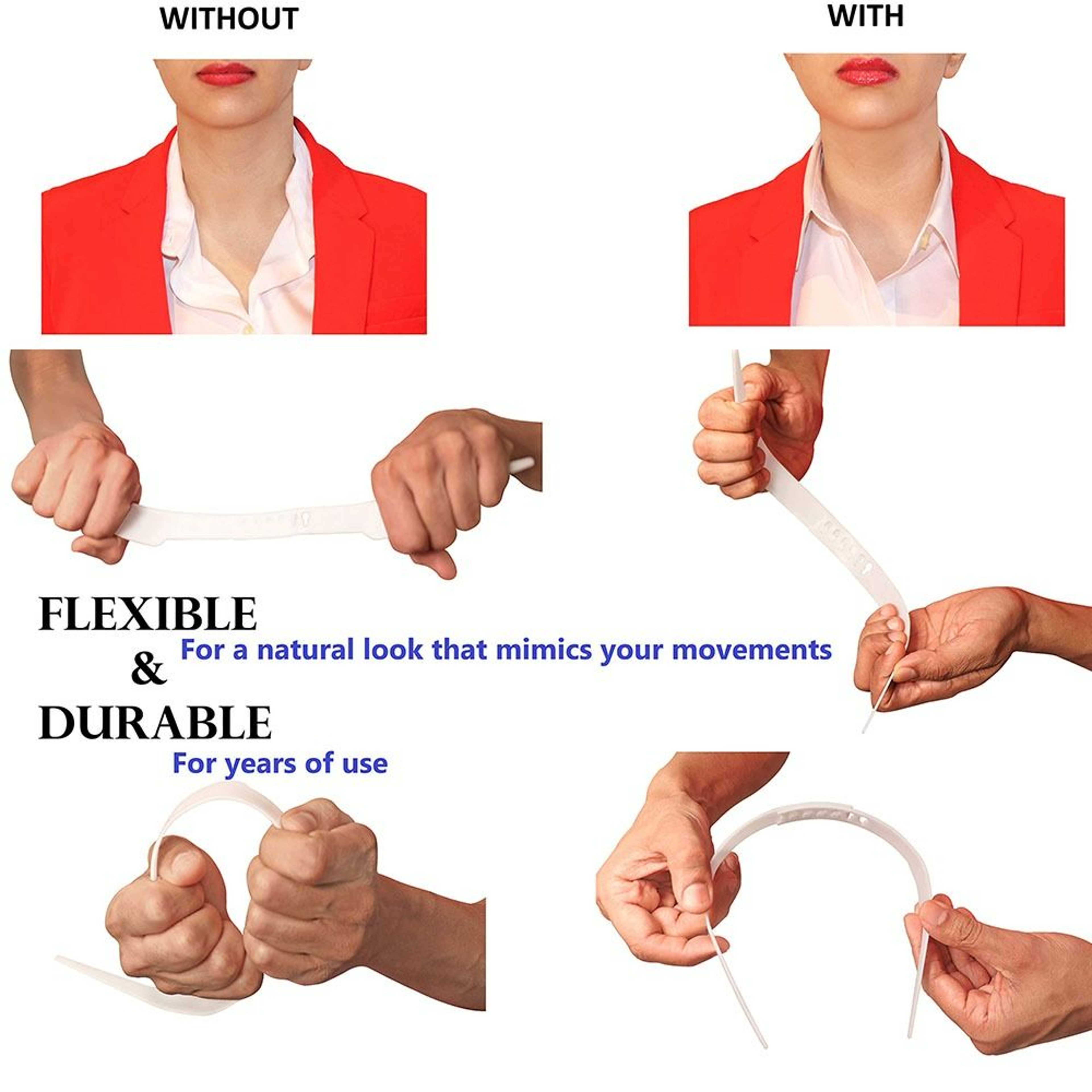 Collar Stays Bundle Kit Adjustable Shirt Collar Support Shaper Slick Collar Stay Clothes Accessory  2