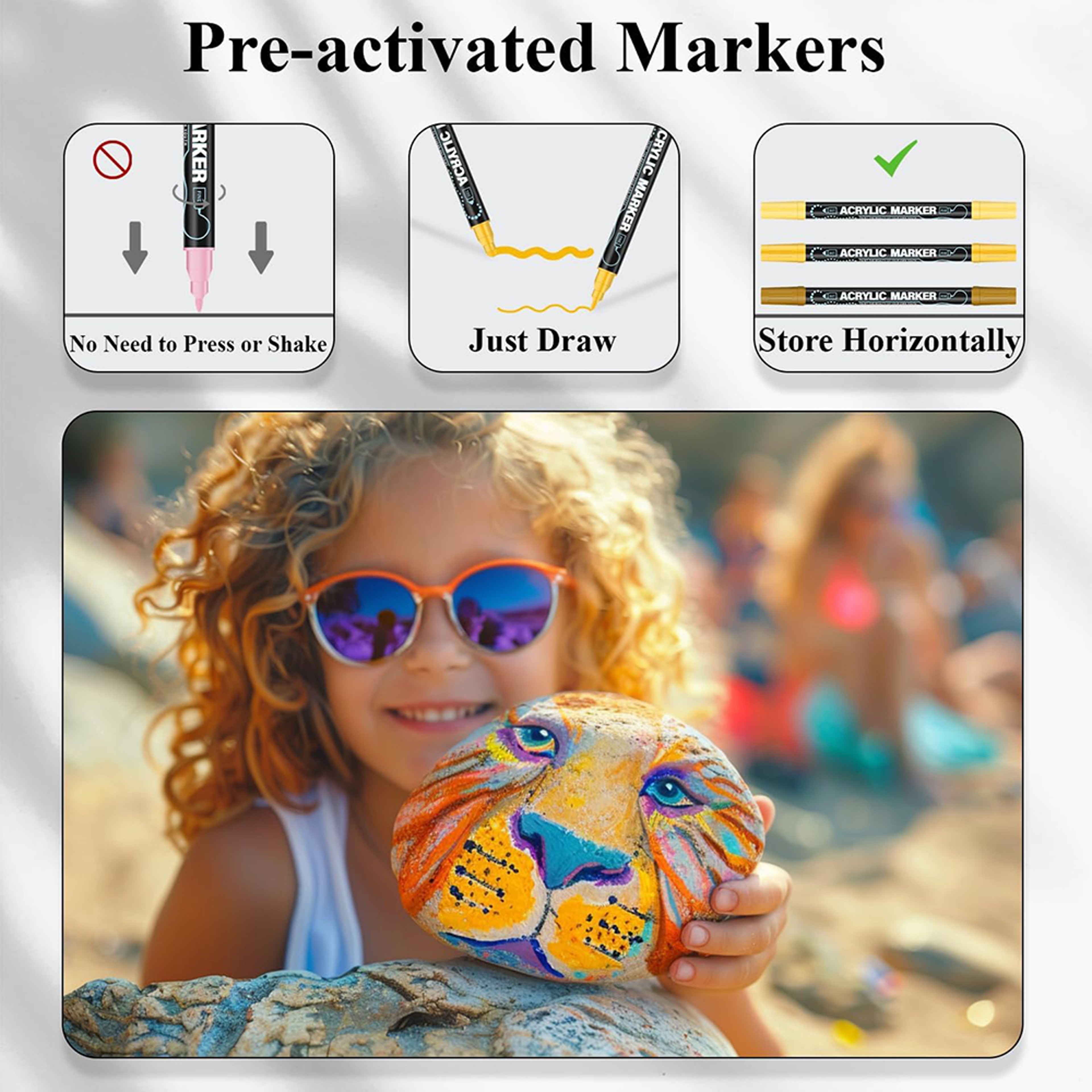 Acrylic Paint Markers Set Dot Fine Tip Art Markers Pens Christmas Gifts DIY Crafts For Kids Adults  3