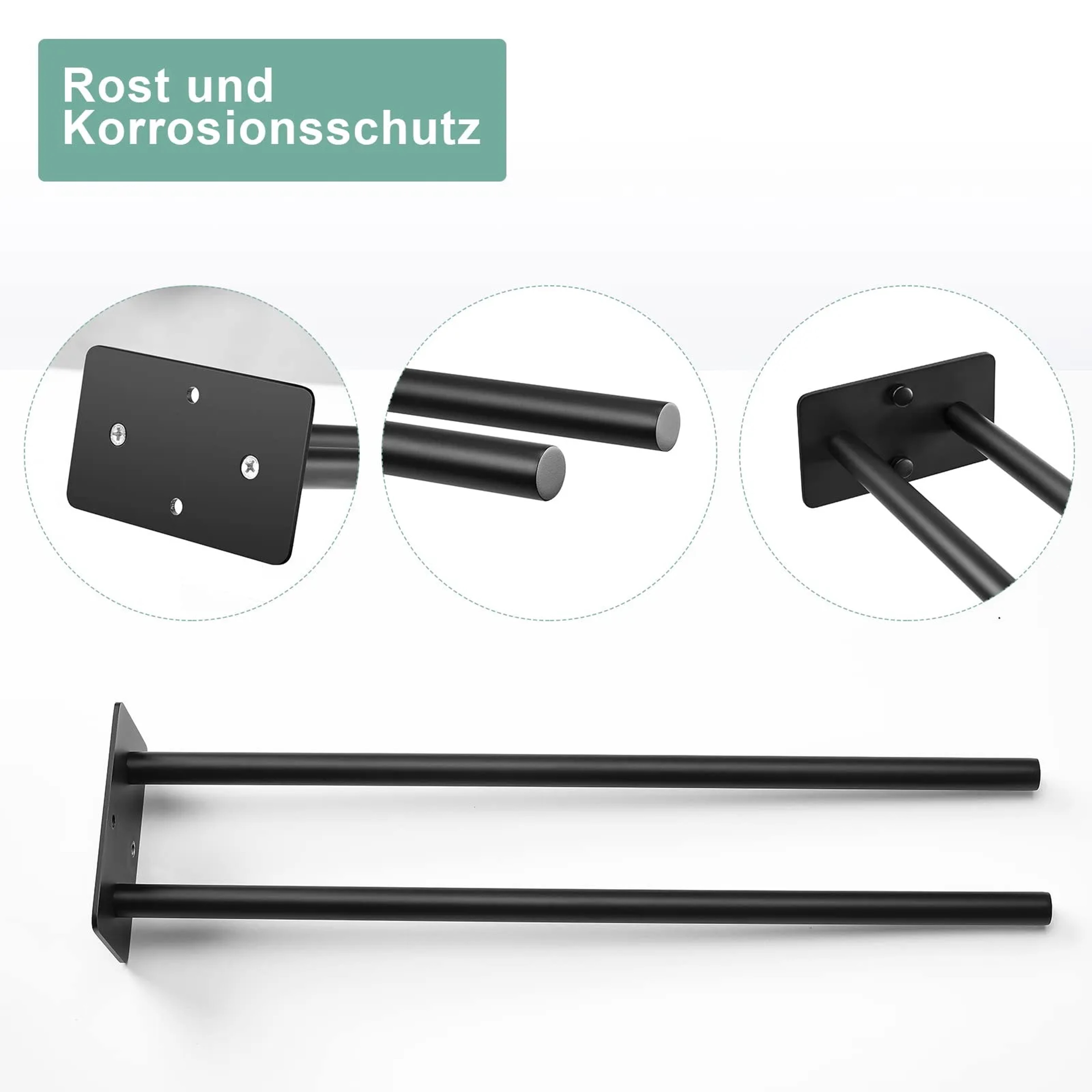 Stainless Steel Towel Holder Wall Mounted Bathroom Towel Rack Double Bar Clothes Shelf Holder Bathr 4
