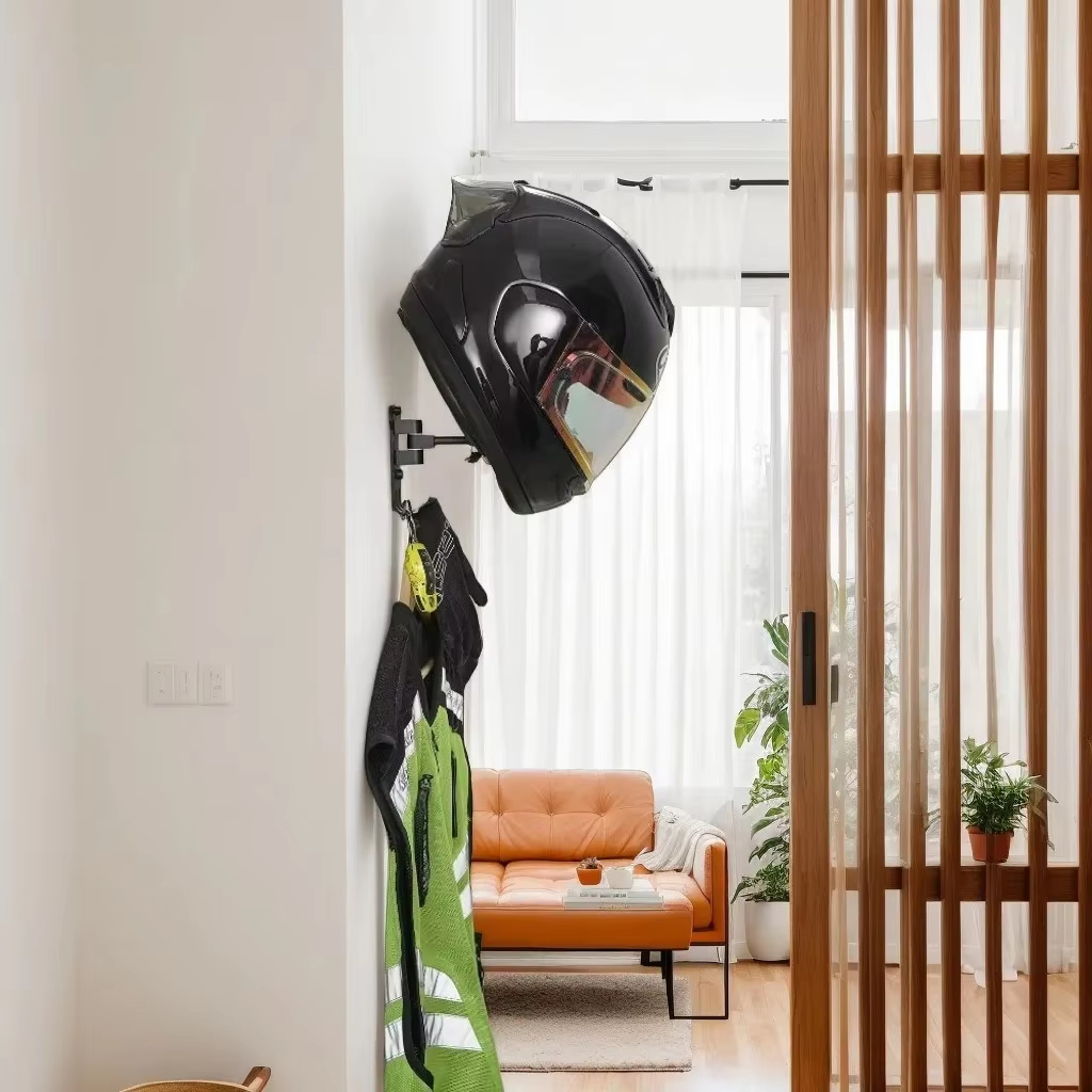 Motorcycle Helmet Rack Wall Mount Metal Bike Helmet Holder Mount Bicycle Helmet Display Hanger Stan 2
