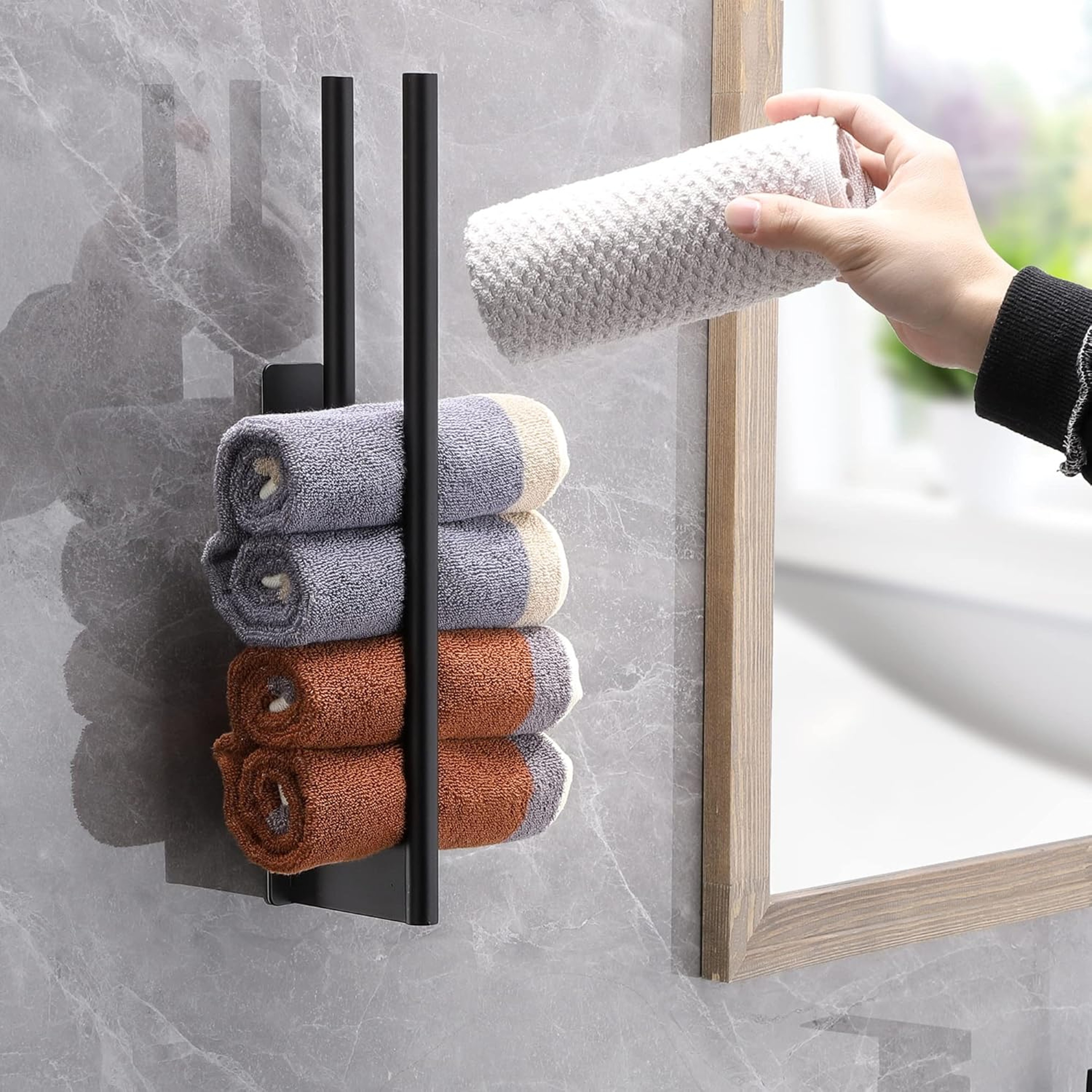 Stainless Steel Towel Rack No Drilling Towel Bar Selfadhesive Bathroom Holder Kitchen Towel Hand Ra