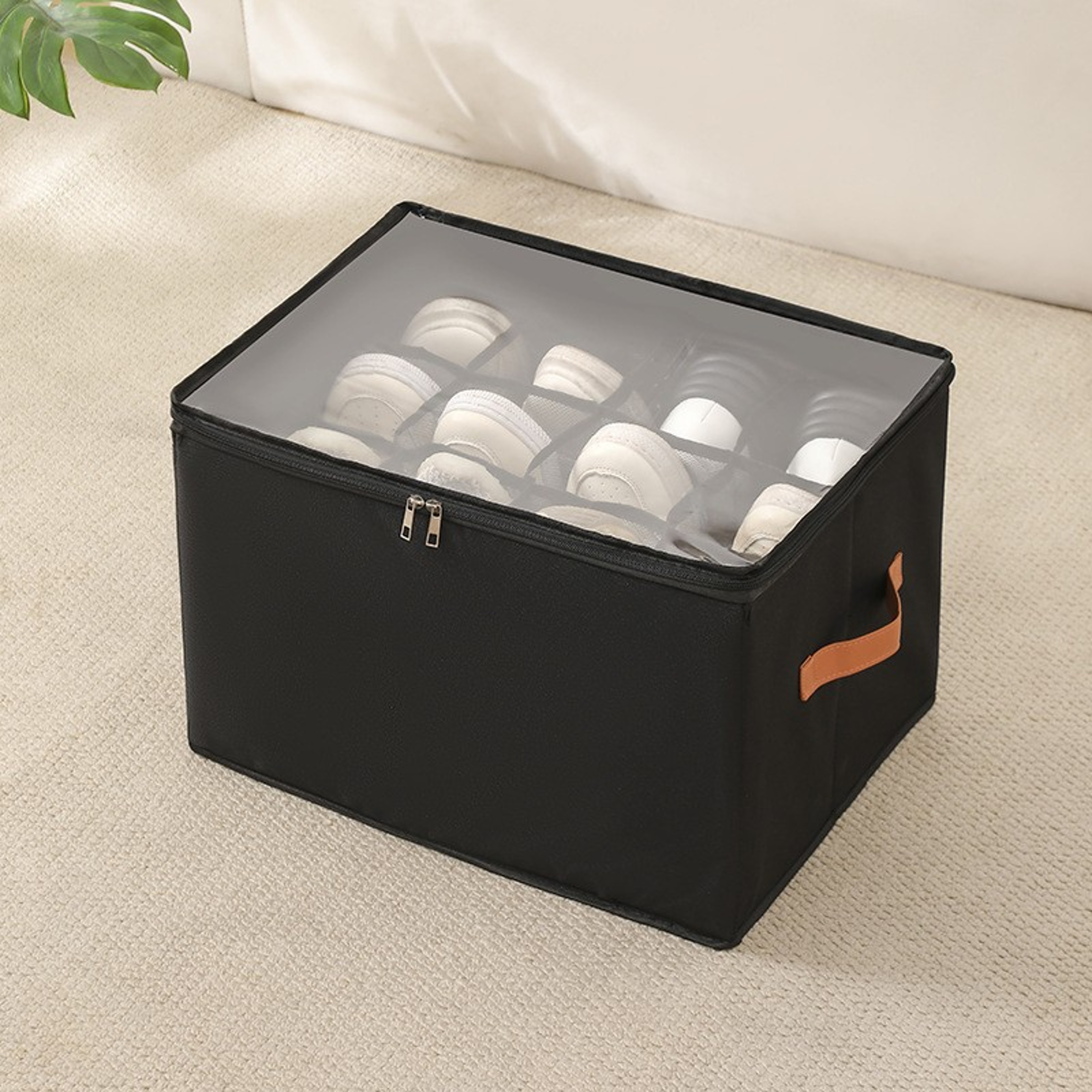 Shoe Organizer Bins, Large Capacity Foldable Storage Boxe, Shoe Dispenser with Handle for Easy Access and Neat Organizer – view 9