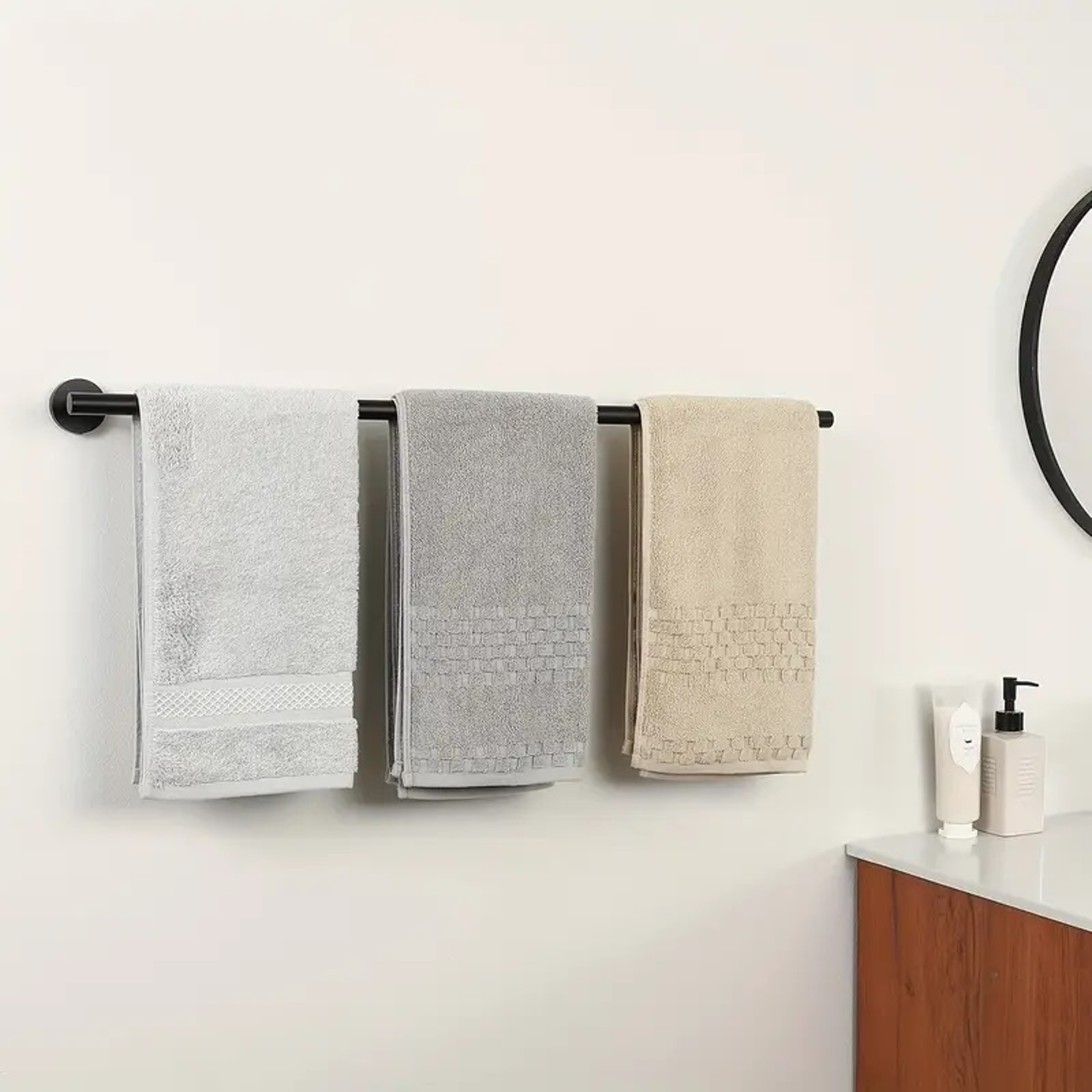 Bathroom Retractable Towel Bar Matte Black Stainless Steel Towel Rack Extended Drying Towel Hanging 0