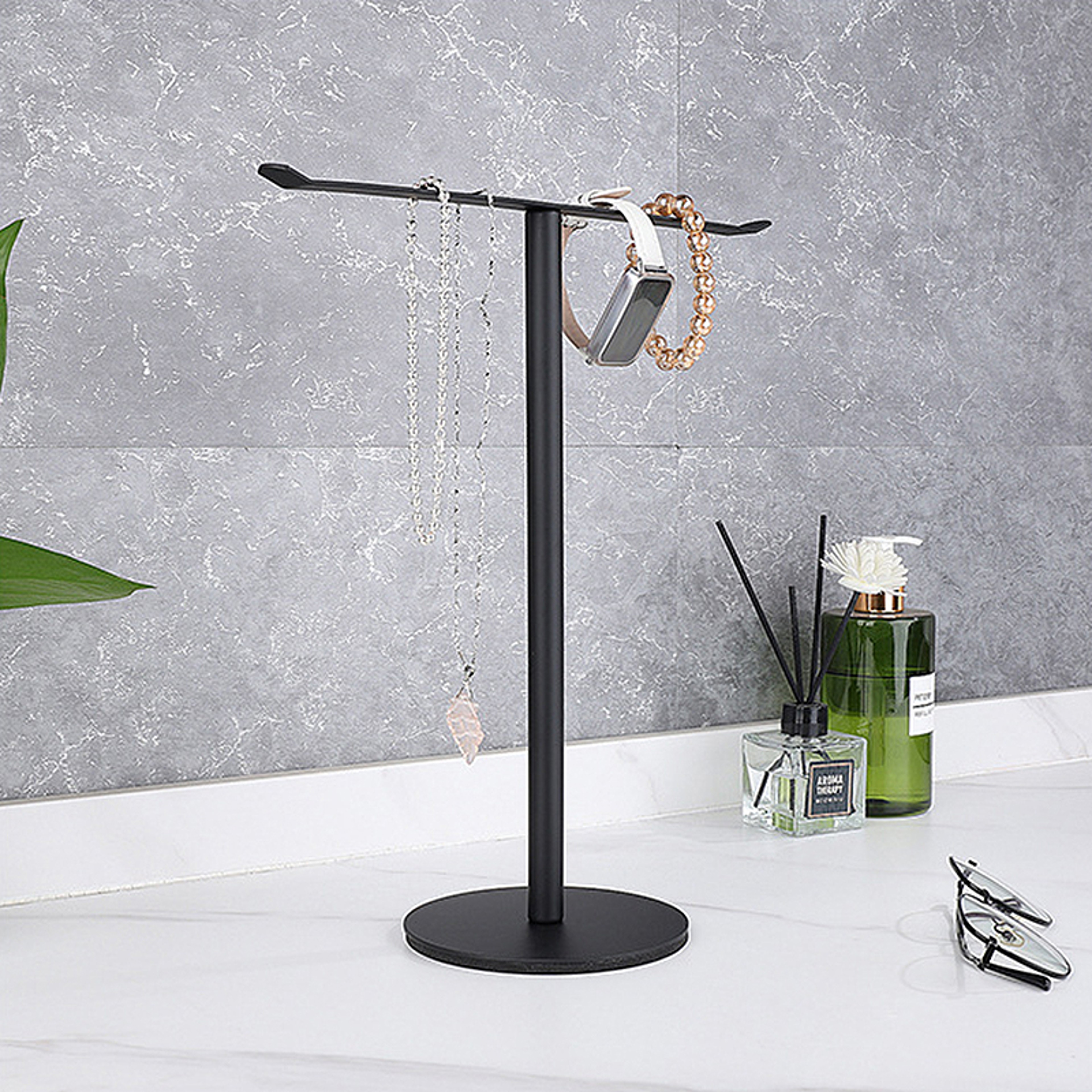 T Shape Hand Towel Holder Stainless Steel Vertical Towel Rack Rustresistant With Heavy Base Bathroo 6