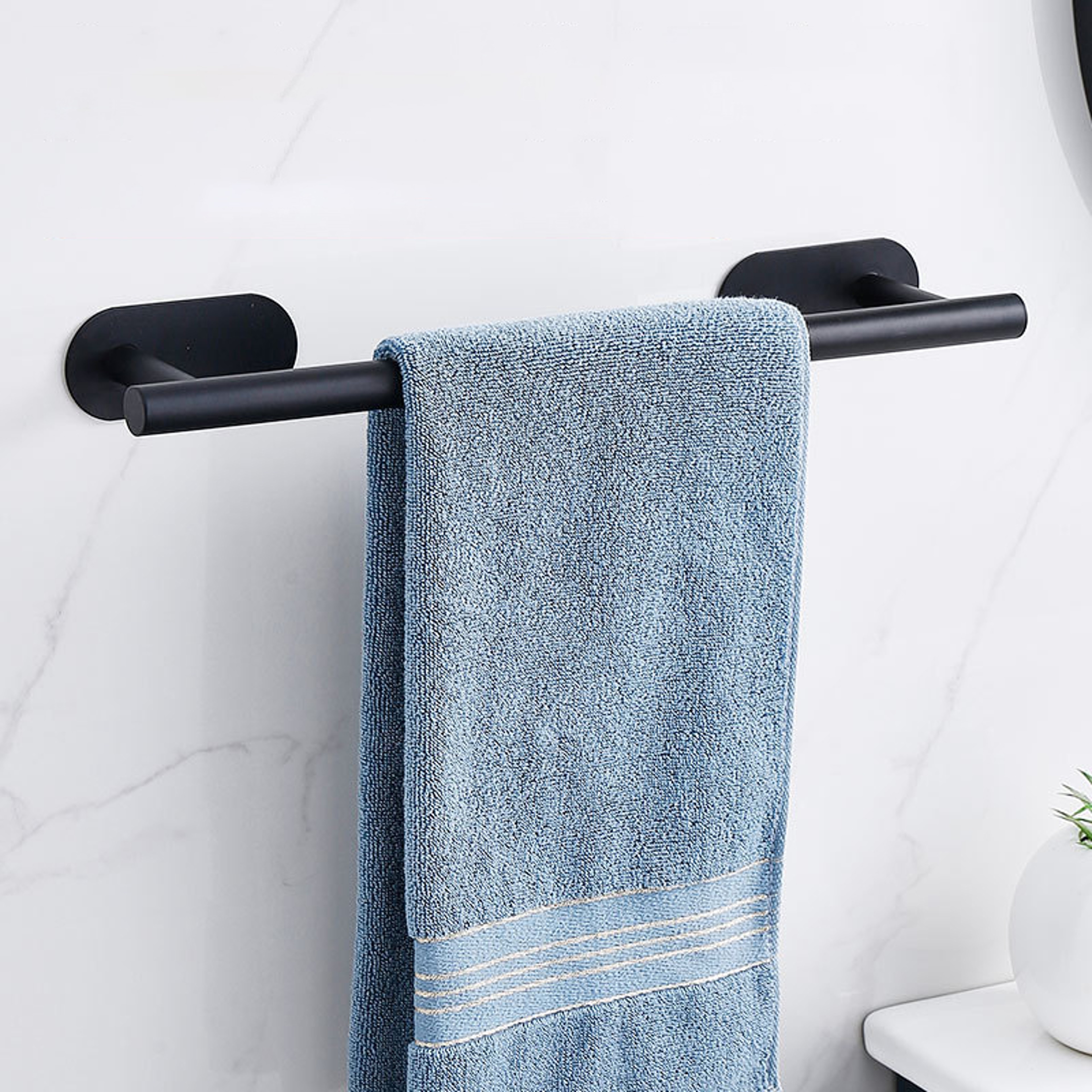 Wall Hanging Towel Holder, Stainless Steel Self Adhesive Towel Rack for Bathroom, Kitchen – view 2
