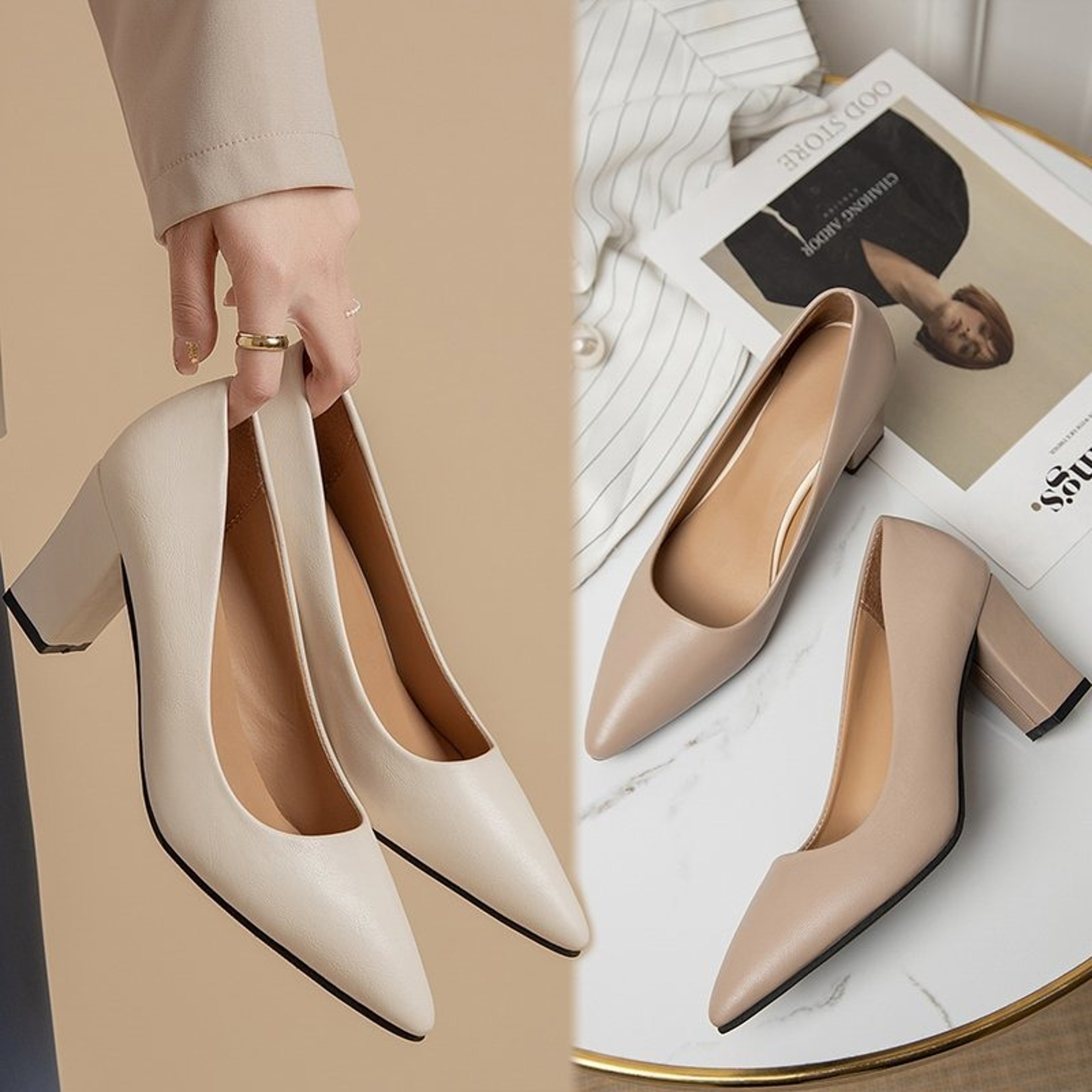 Elegant Pointed High Heel Shoes, Thin Heel Platform Work Pumps for Women – view 4