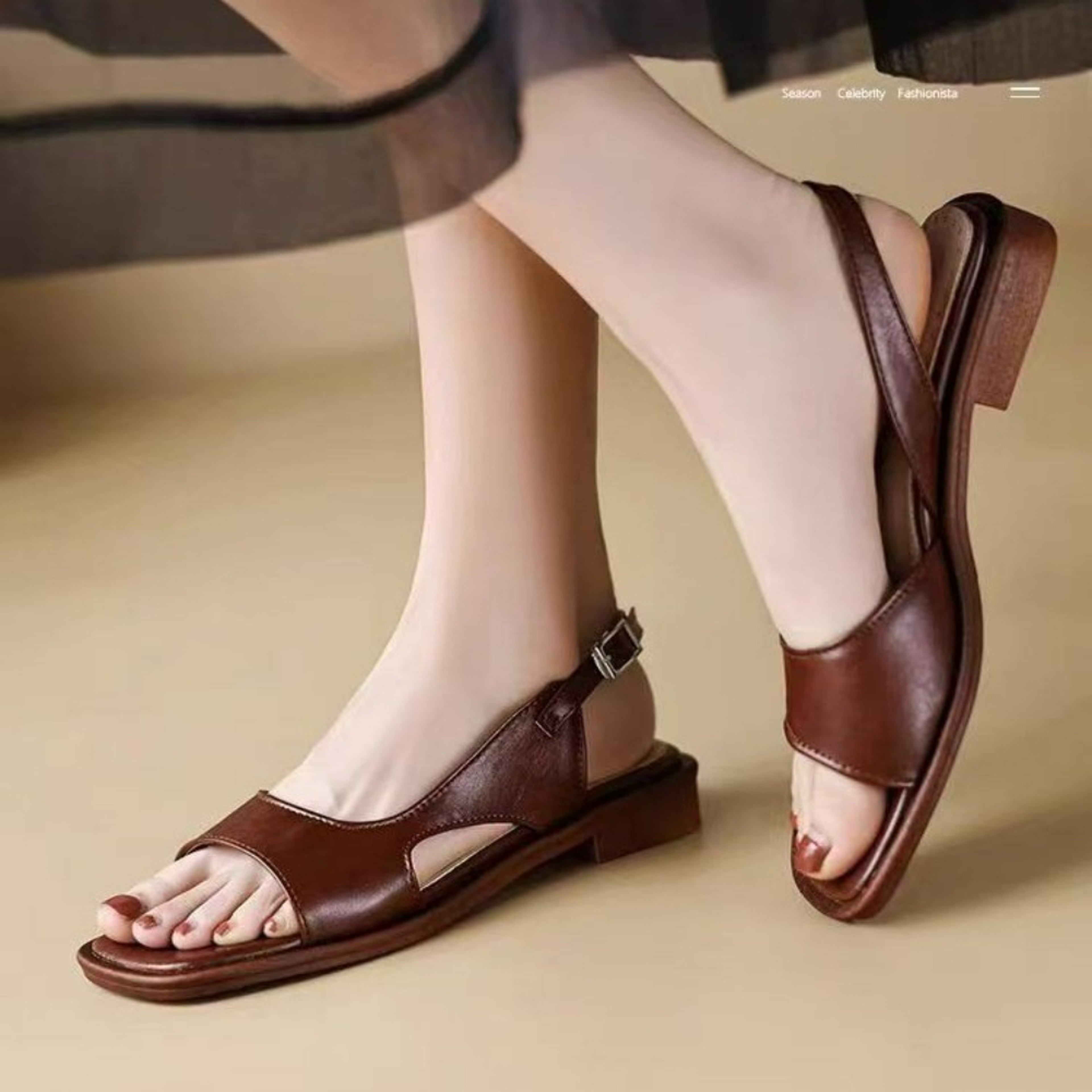 Summer Fashionable Versatile Women Shoes Fashion New Retro Square Head Women Shoes Thick Heel Open Toe Sandals Female – view 1