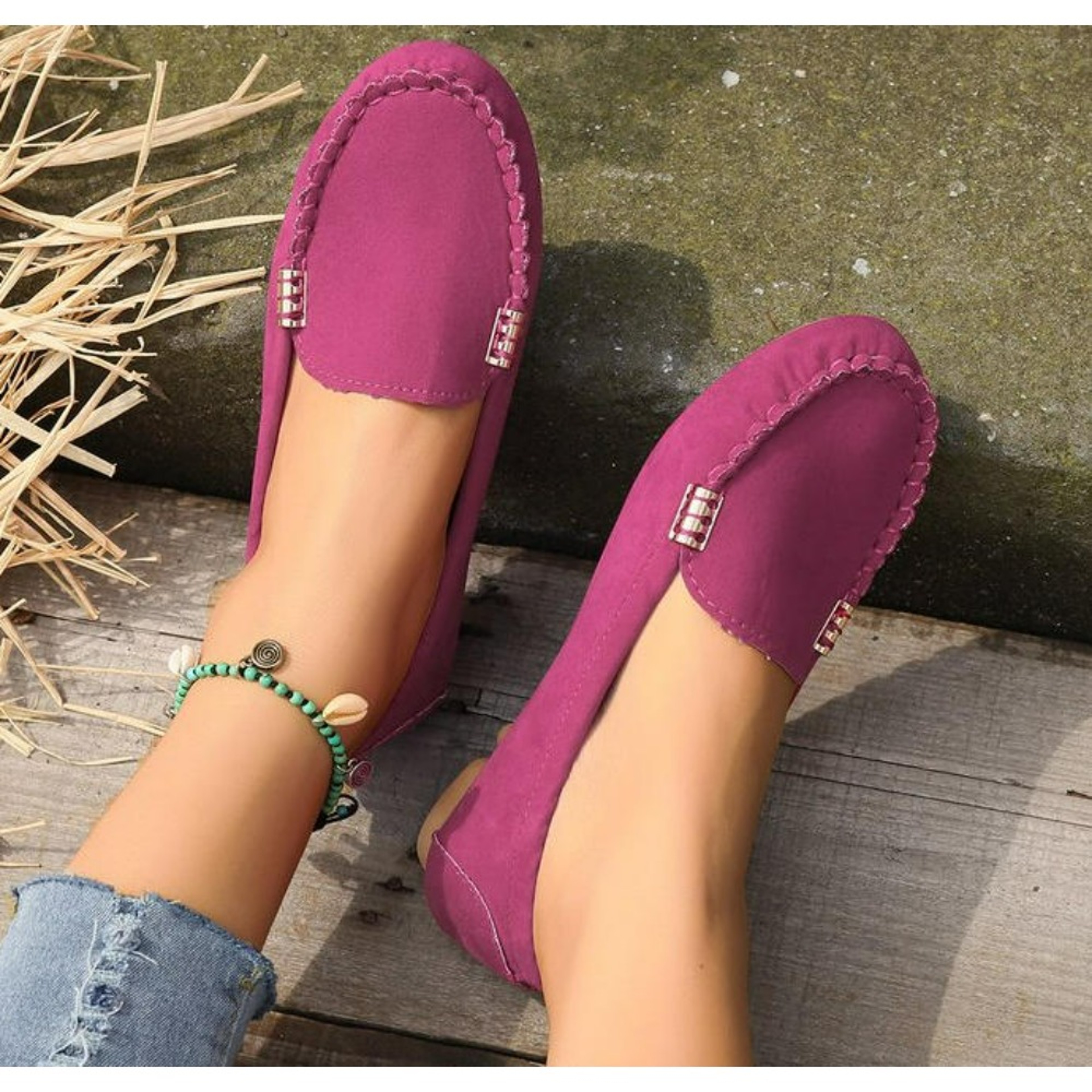 Fashionable Womens Casual Loafers Nonslip Soft Flat Shoes Wearresistant Loafer Sports 3