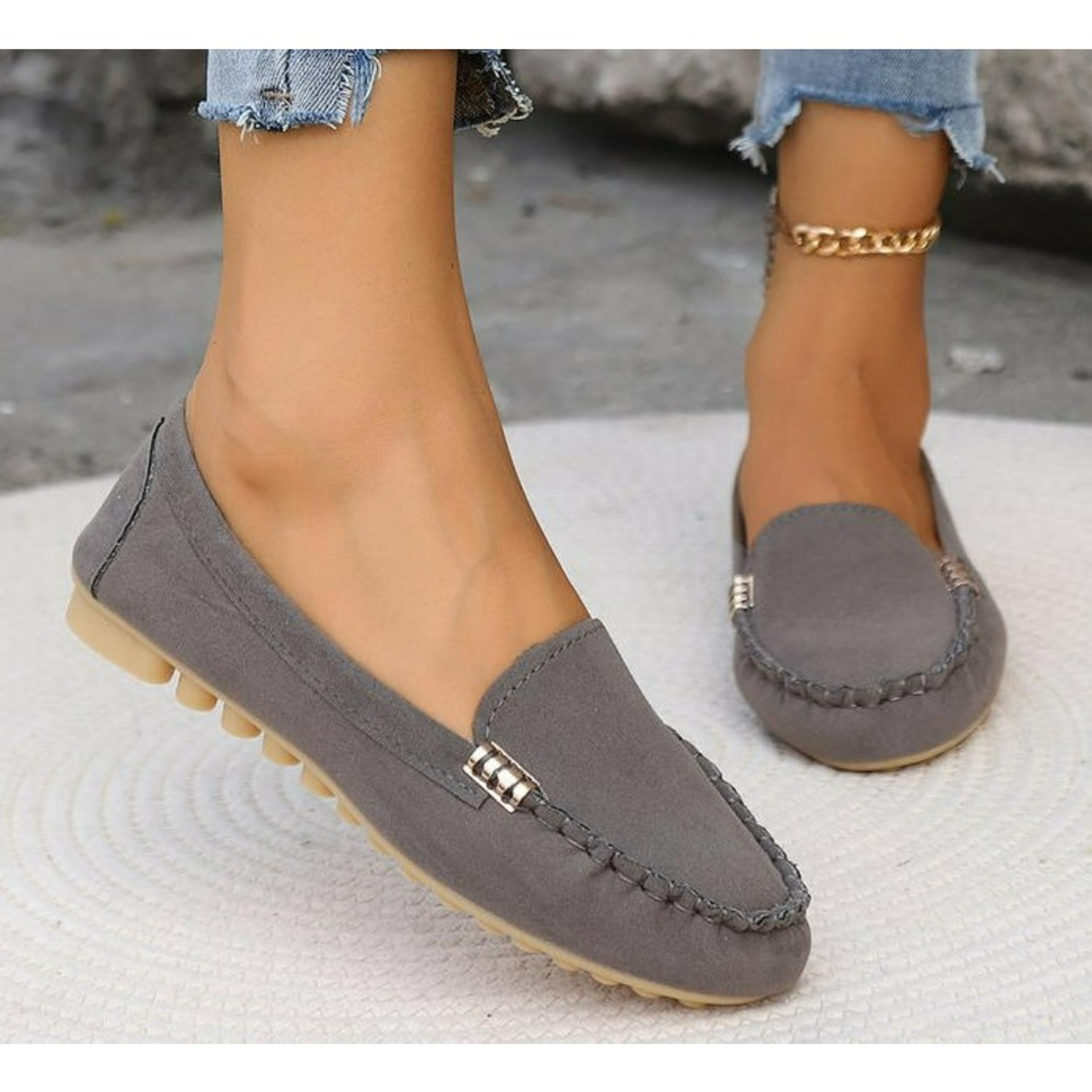 Fashionable Womens Casual Loafers Nonslip Soft Flat Shoes Wearresistant Loafer Sports 10