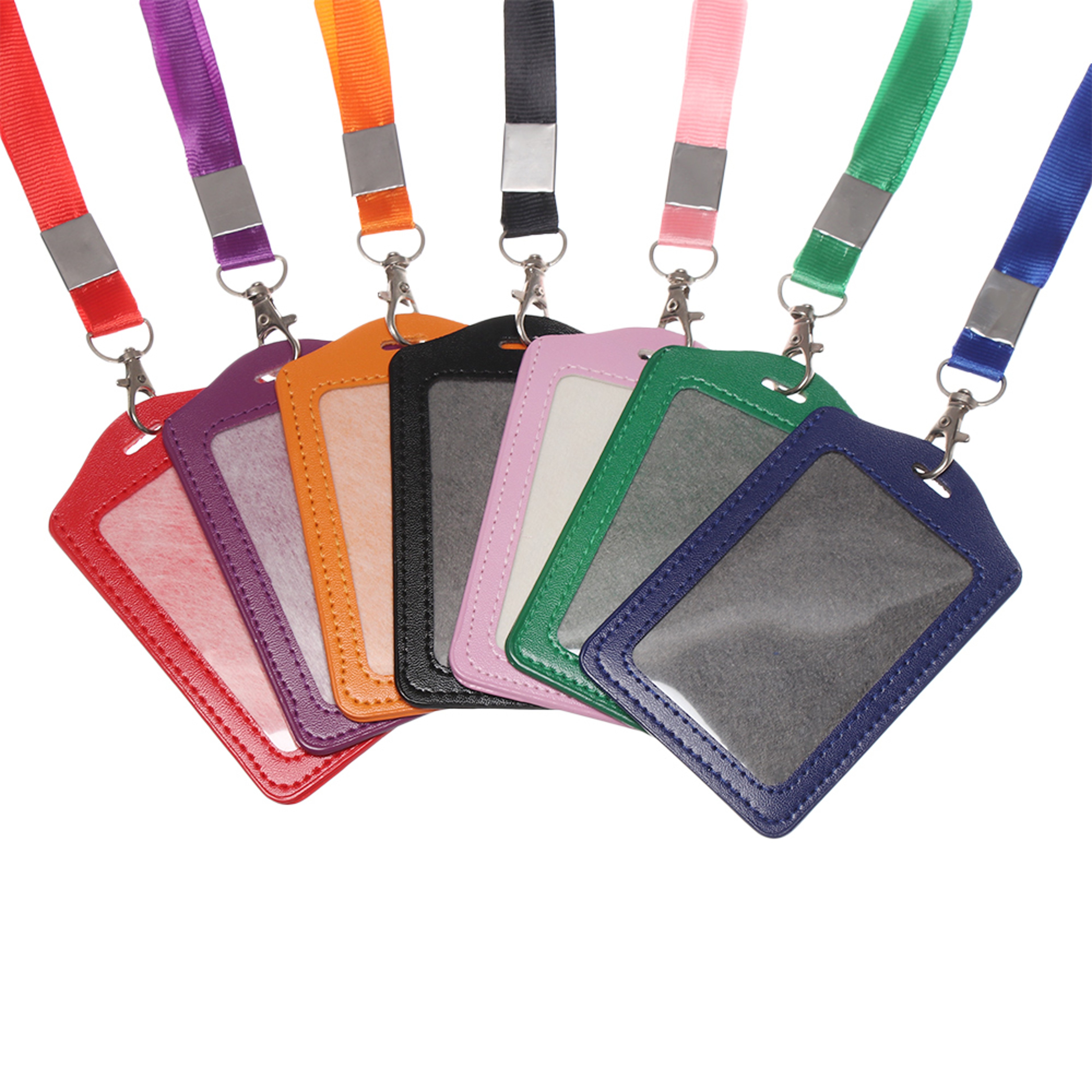 Unisex Work Card Holders With Lanyard PU Bank Card Name Credit Card Holders Card Bus ID Holders Identity Badge With Neck Strap – view 1